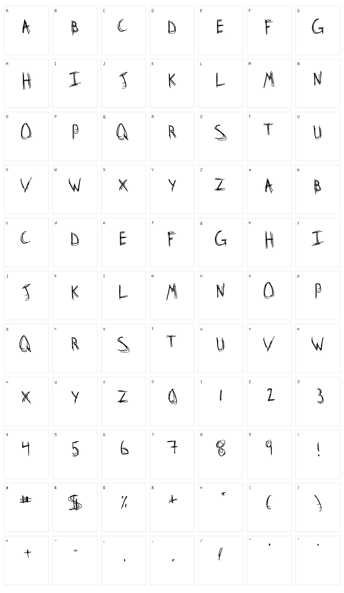 Stridslysten Character Set