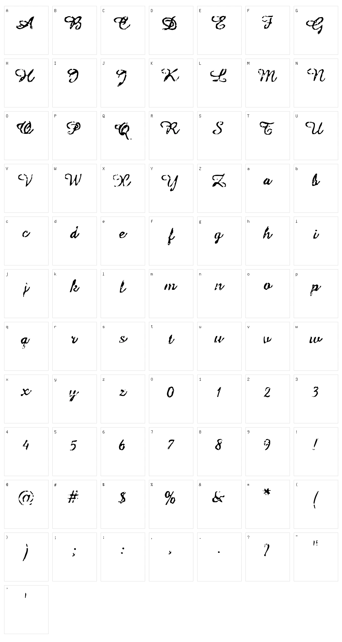 Issac Character Set