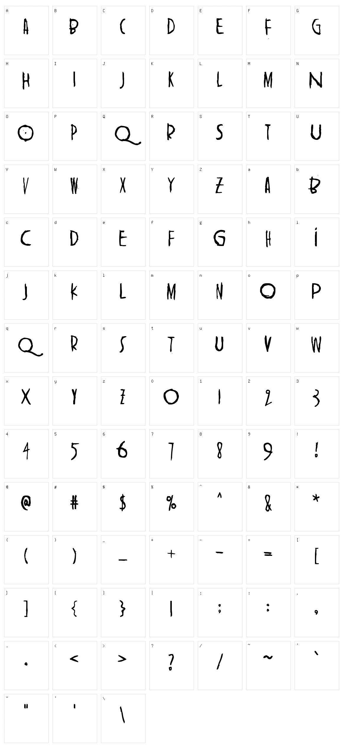 Shangri-La Character Set