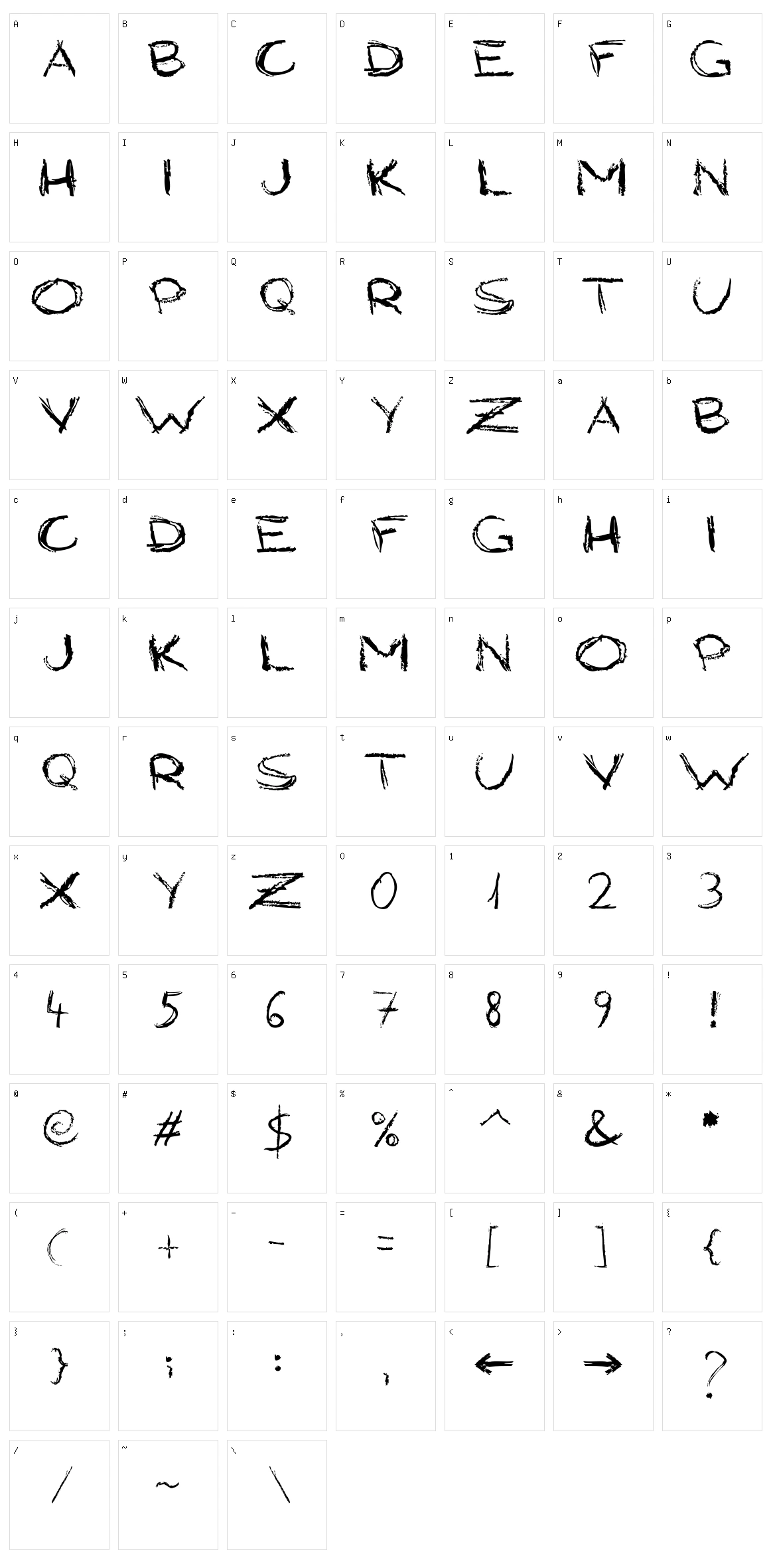 Grungy Style Character Set