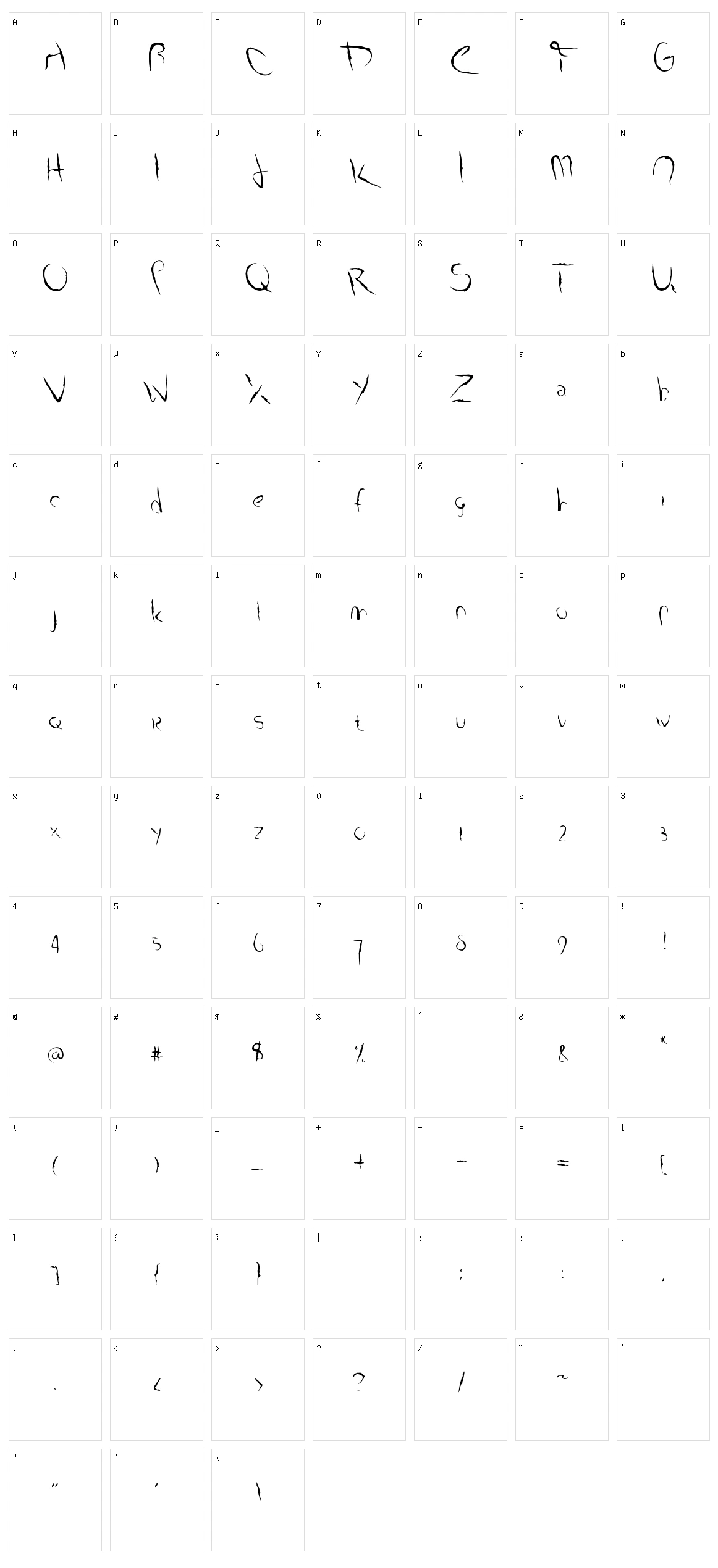 Smudged Alphabet Character Set