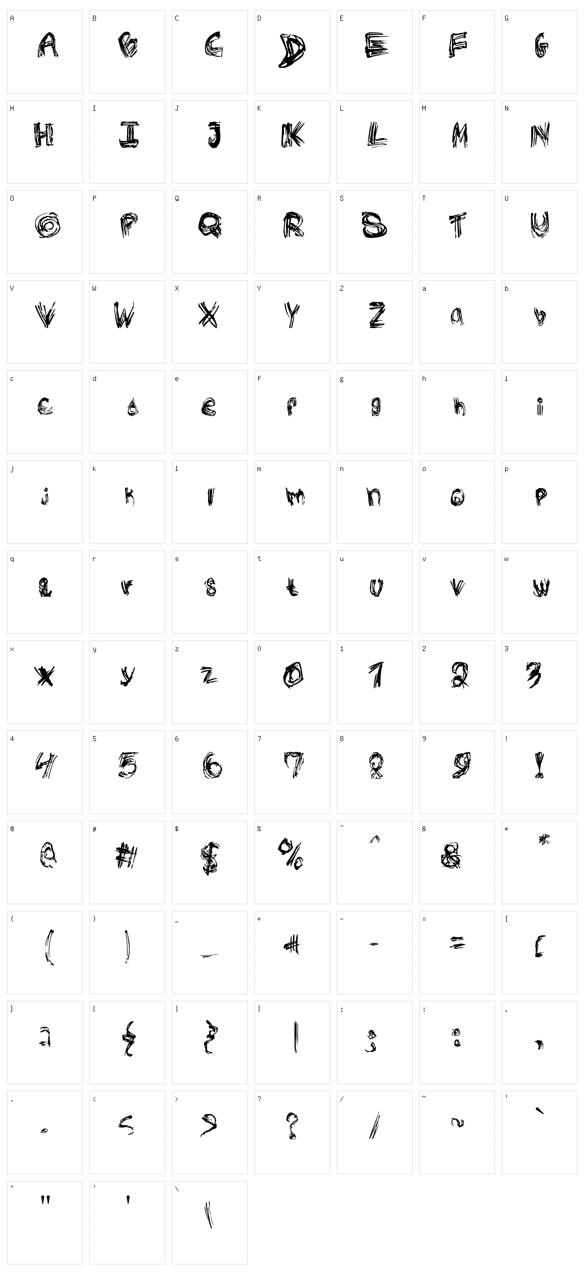 Rough Outline Character Set