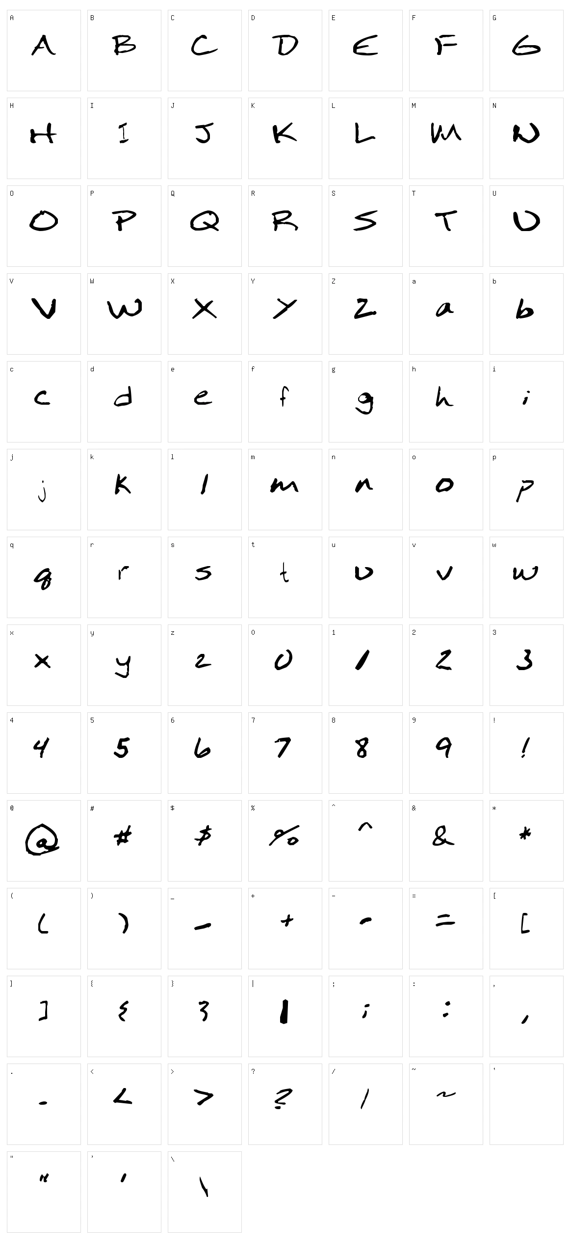 Moodica Character Set