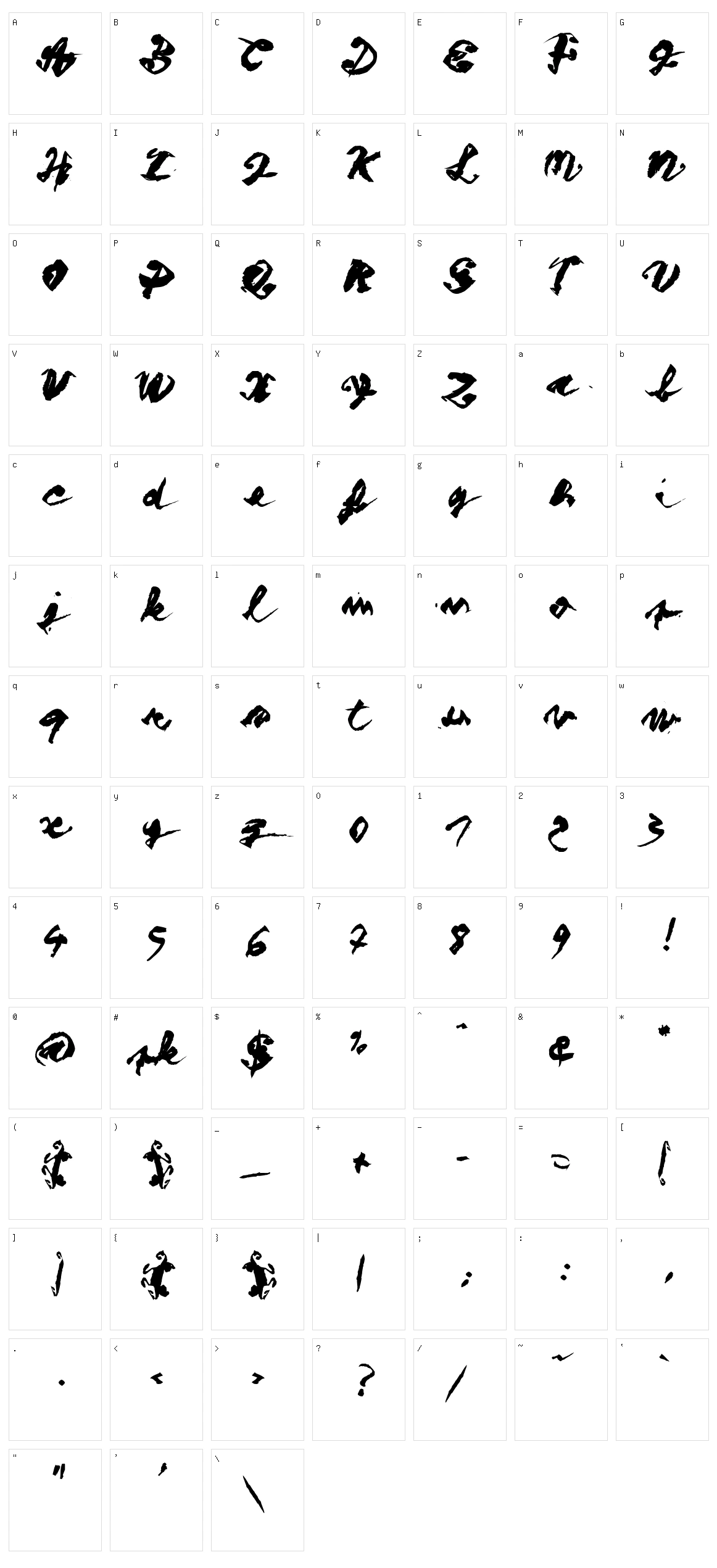 Figure Writing Character Set