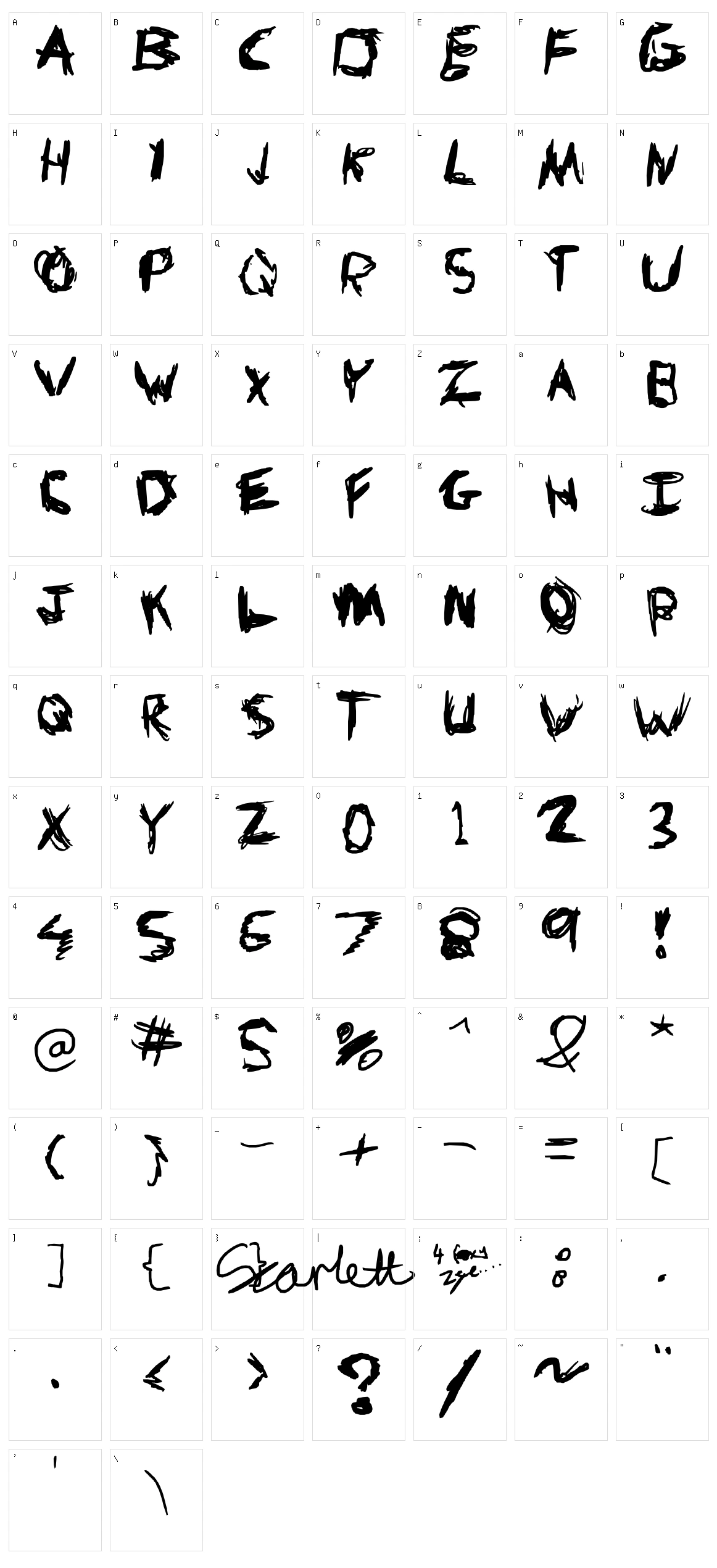 Knives and Pens Character Set