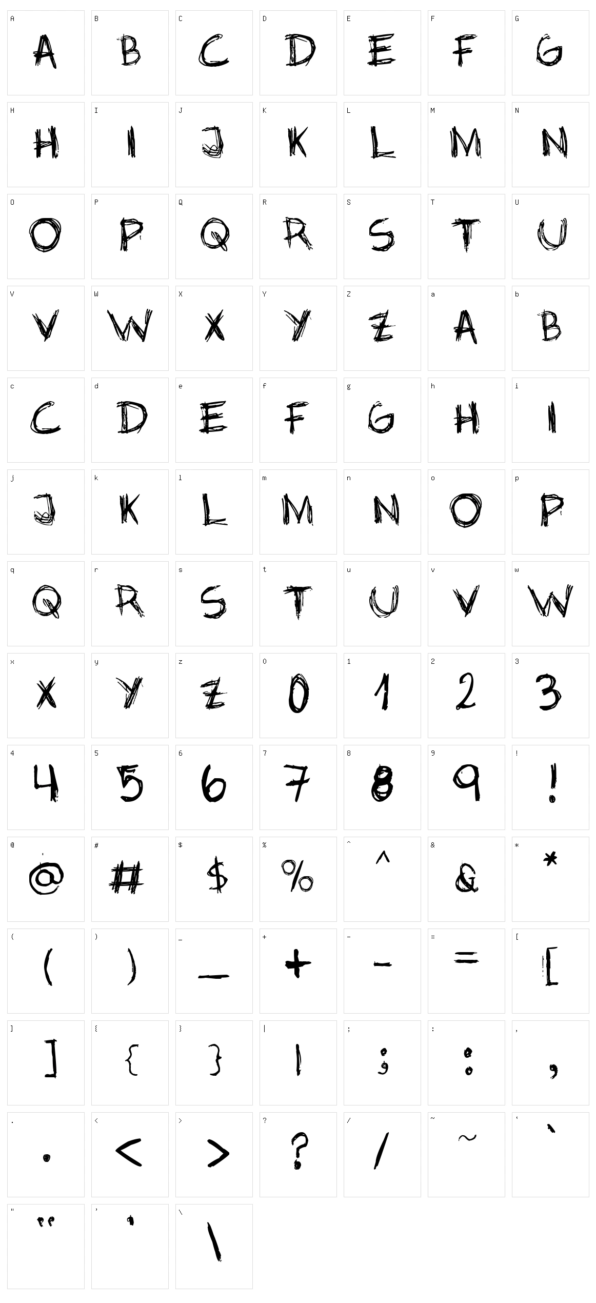 Jopea 302 Character Set