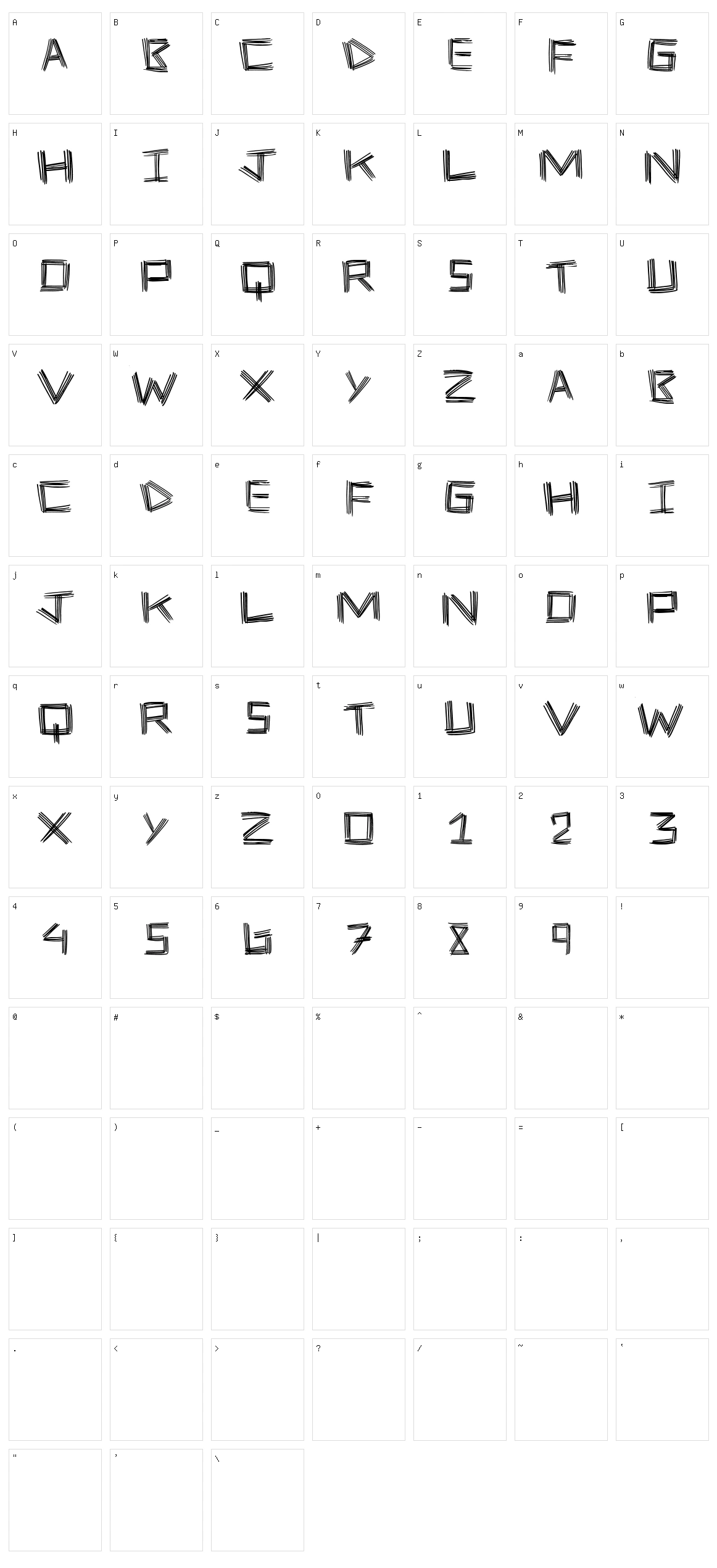 Stick Four Character Set