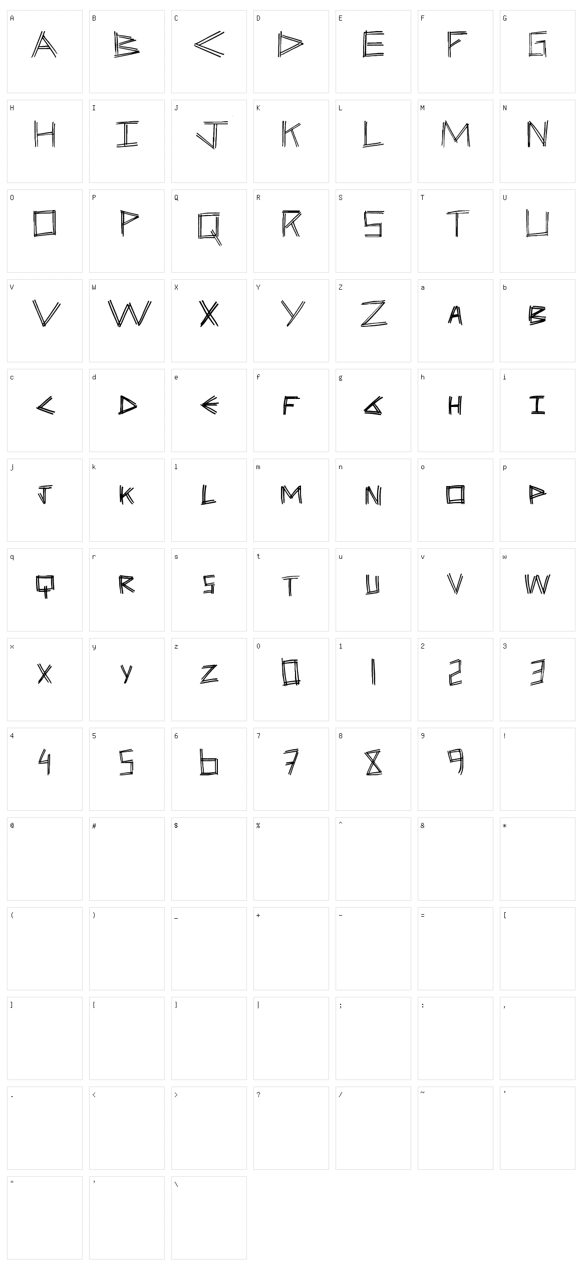 Two Stick Character Set