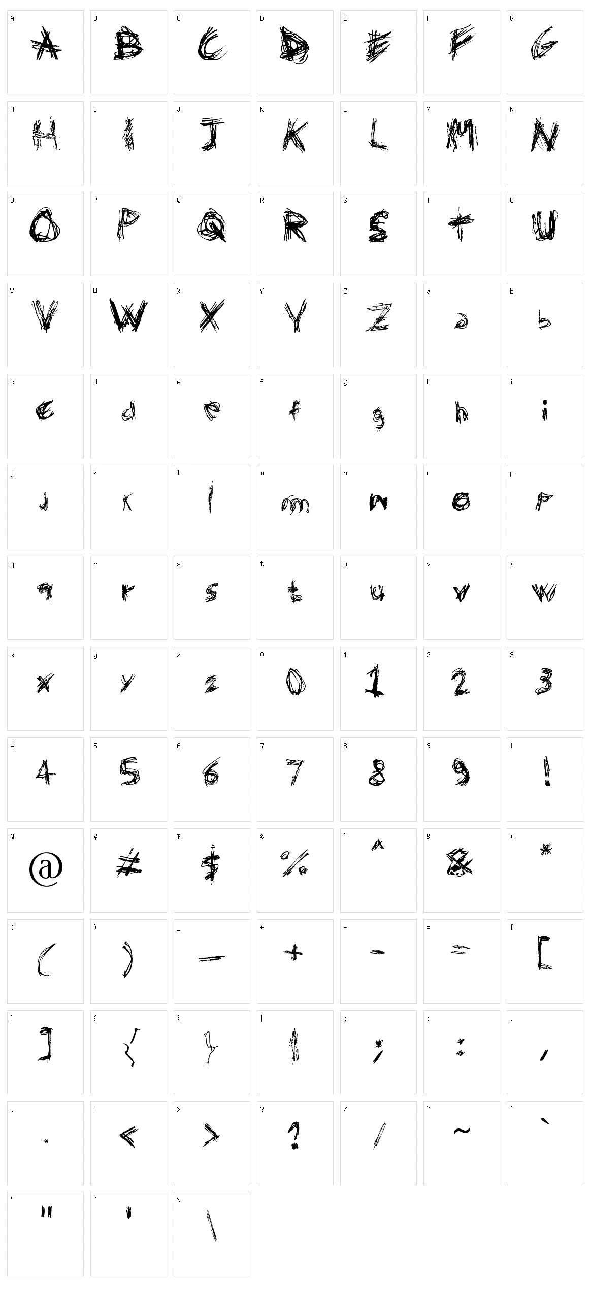 Domenico 128 Character Set