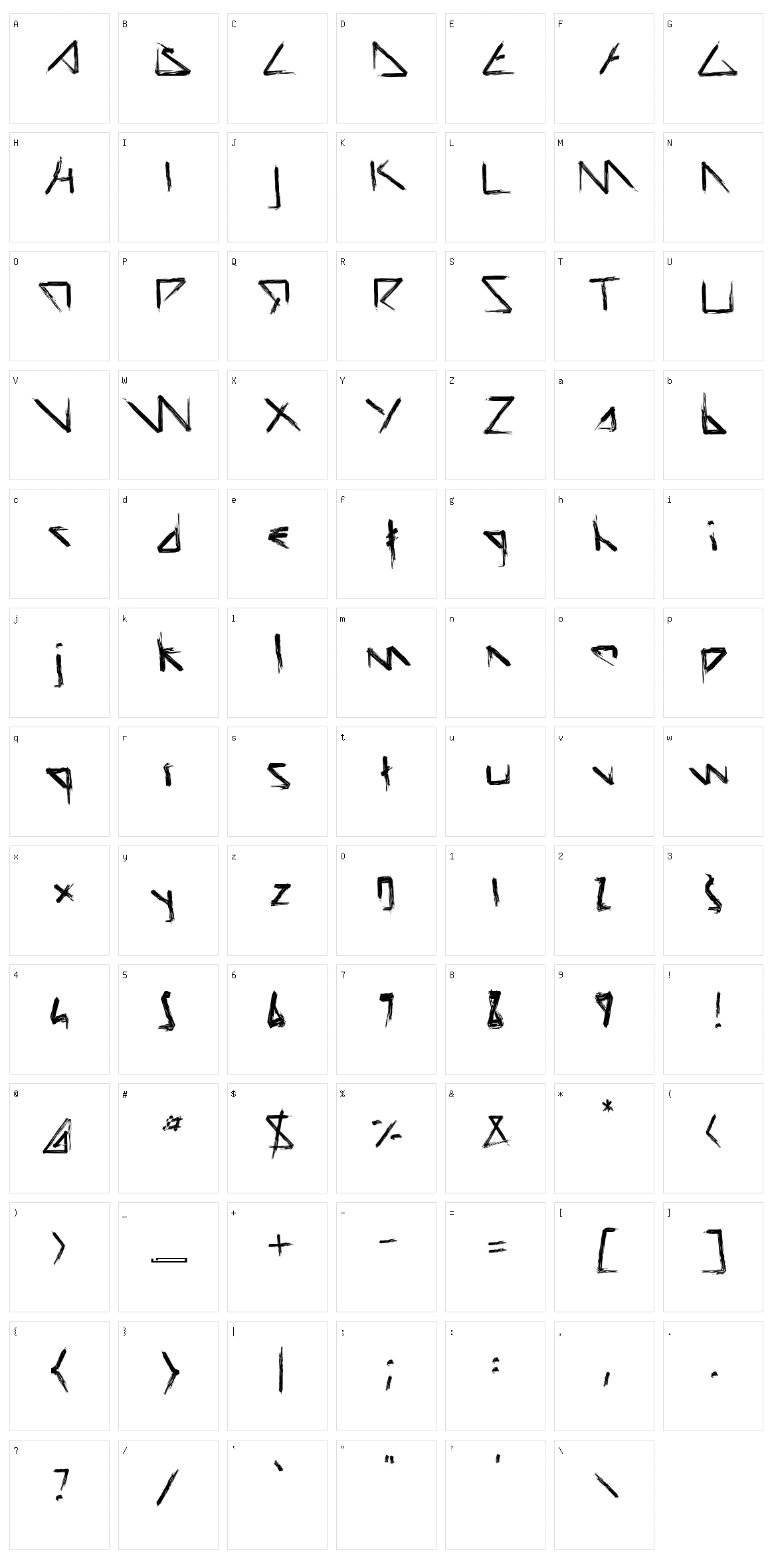 Script Demolition Character Set