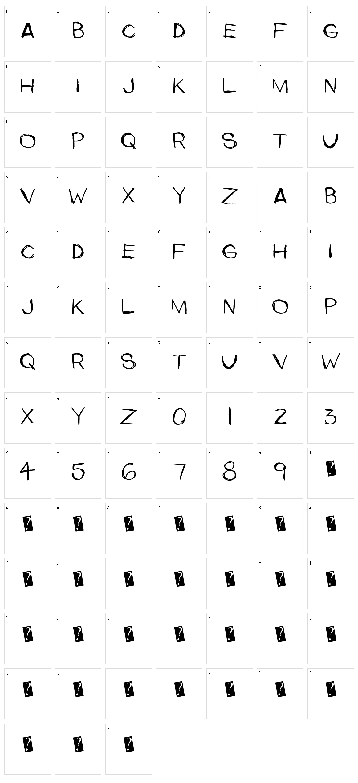 Upper Side Character Set