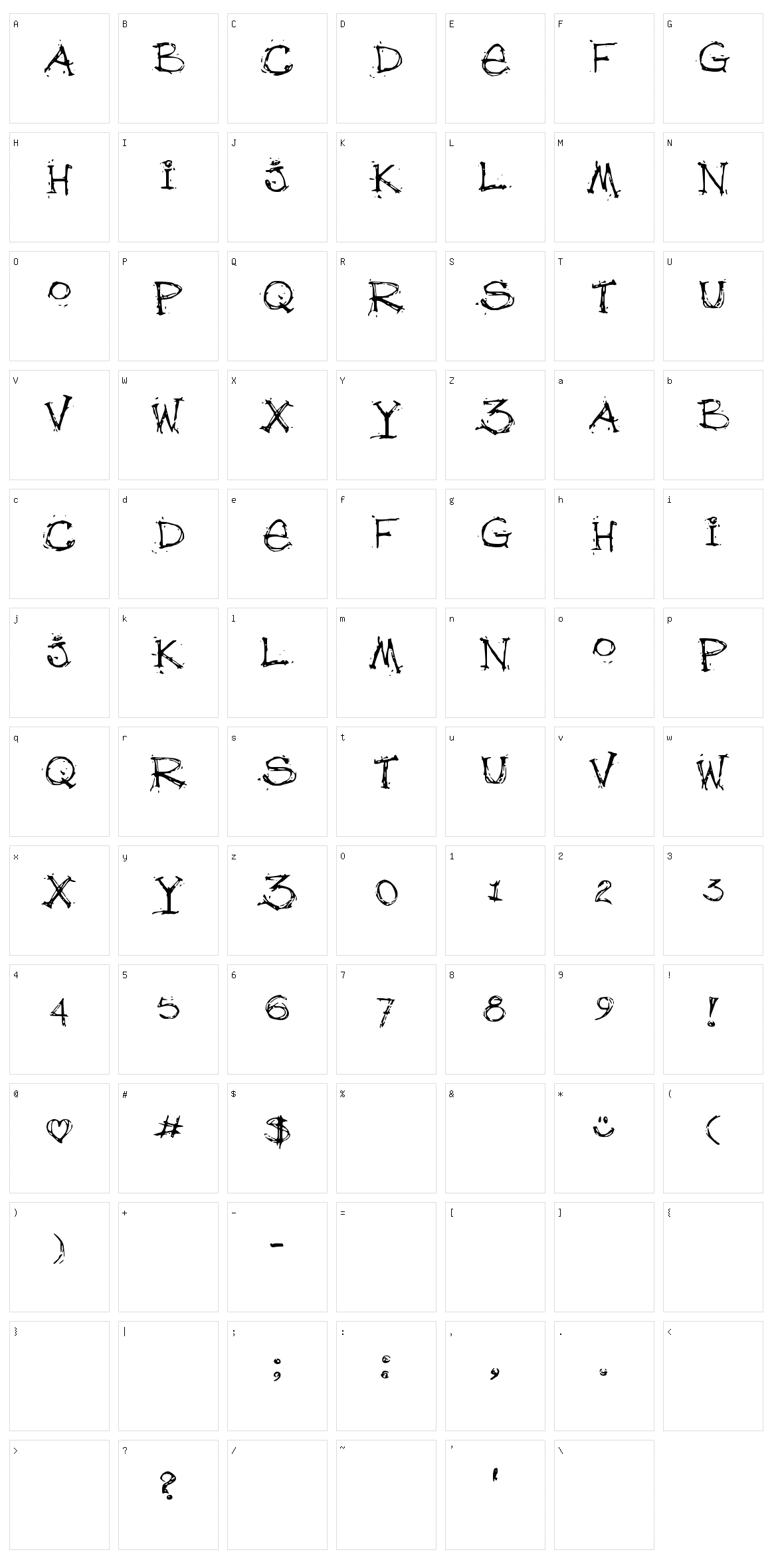 Deb Fuzzy Character Set