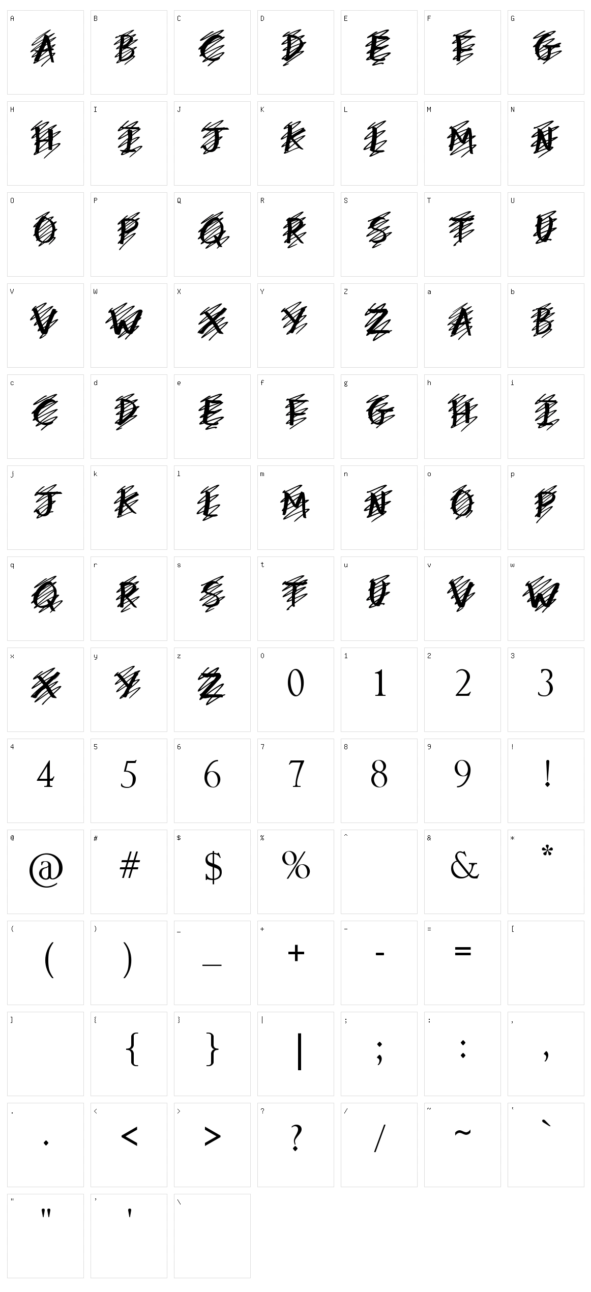 My Mistake Character Set