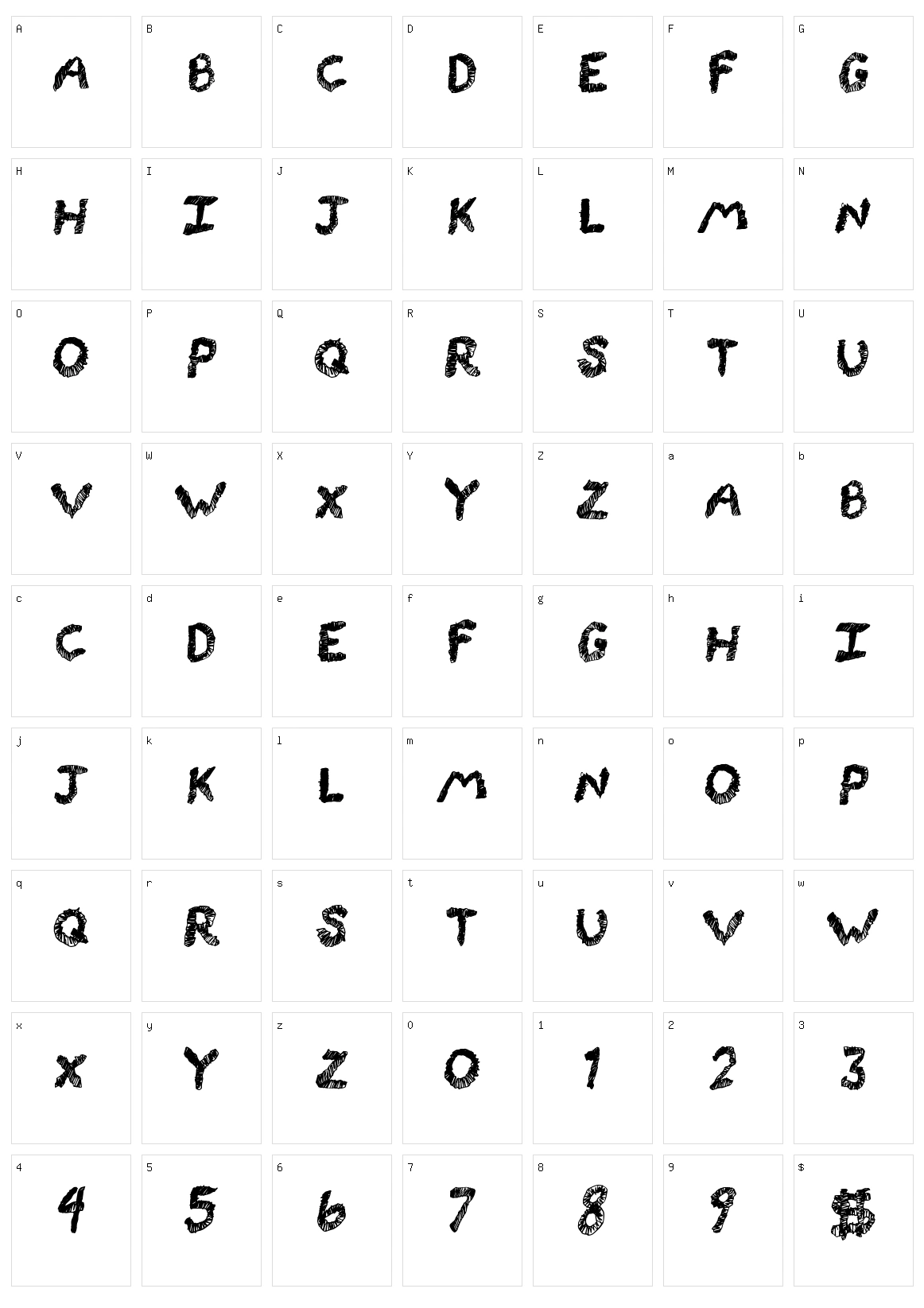 Rocking Lines Character Set