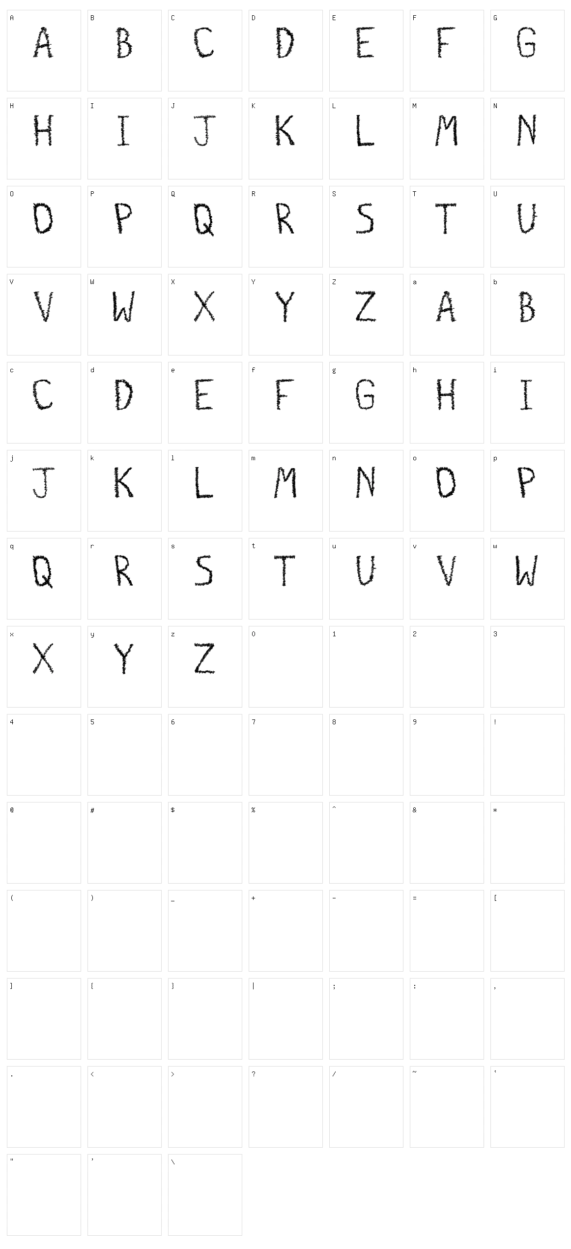 Distrogrunge TFB Character Set