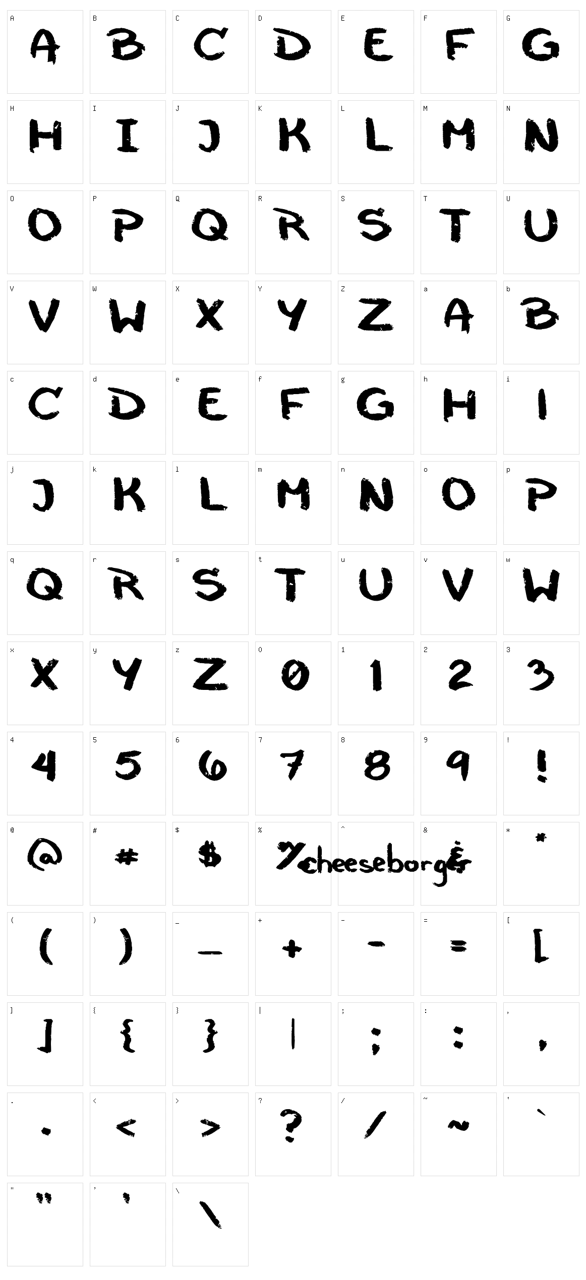 Cheeseborger Character Set