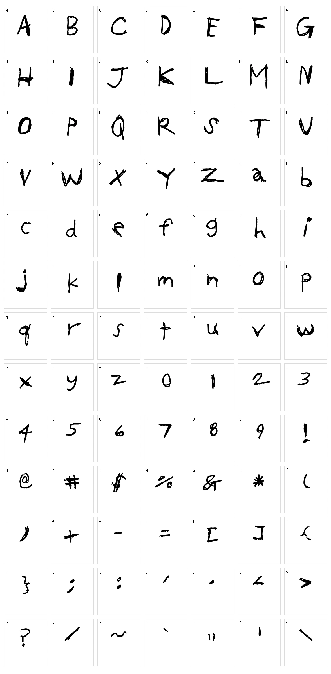 OKCOK Character Set