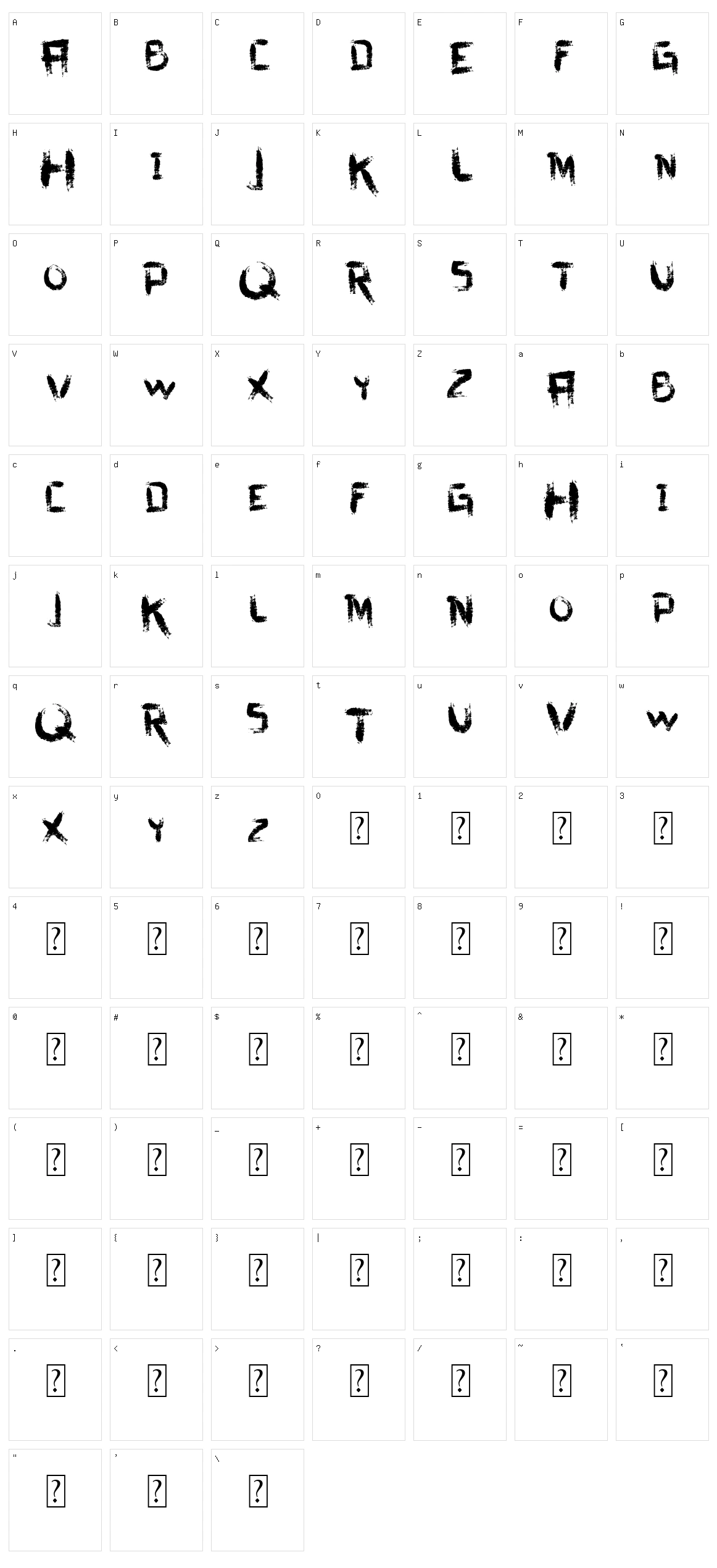 Vtks Dirty Letters Character Set
