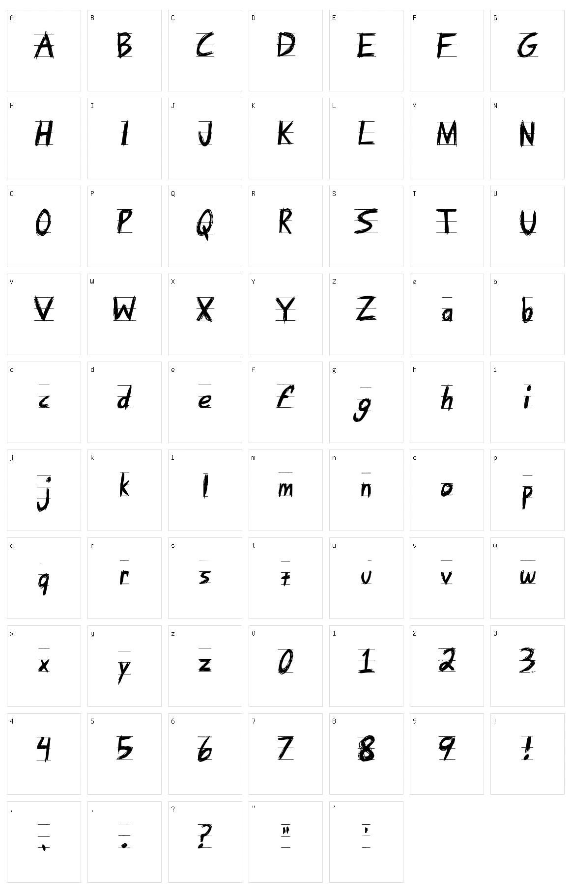 Angry Letter Character Set
