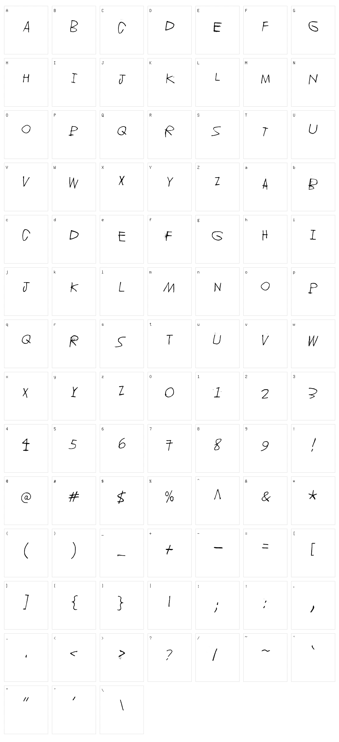 Jupiter Character Set