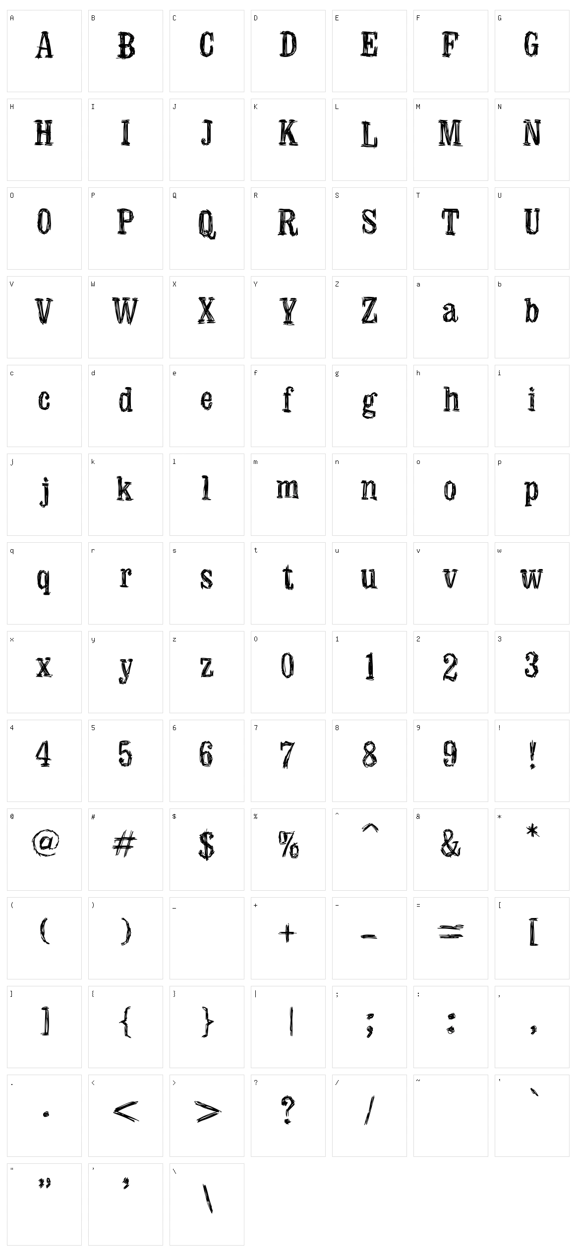 Manero Character Set