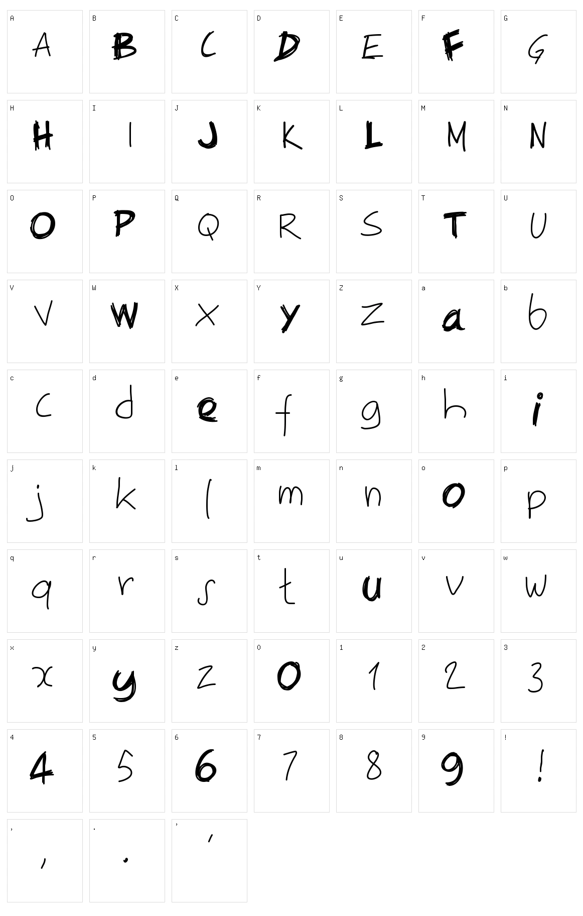 PW Irregular Character Set