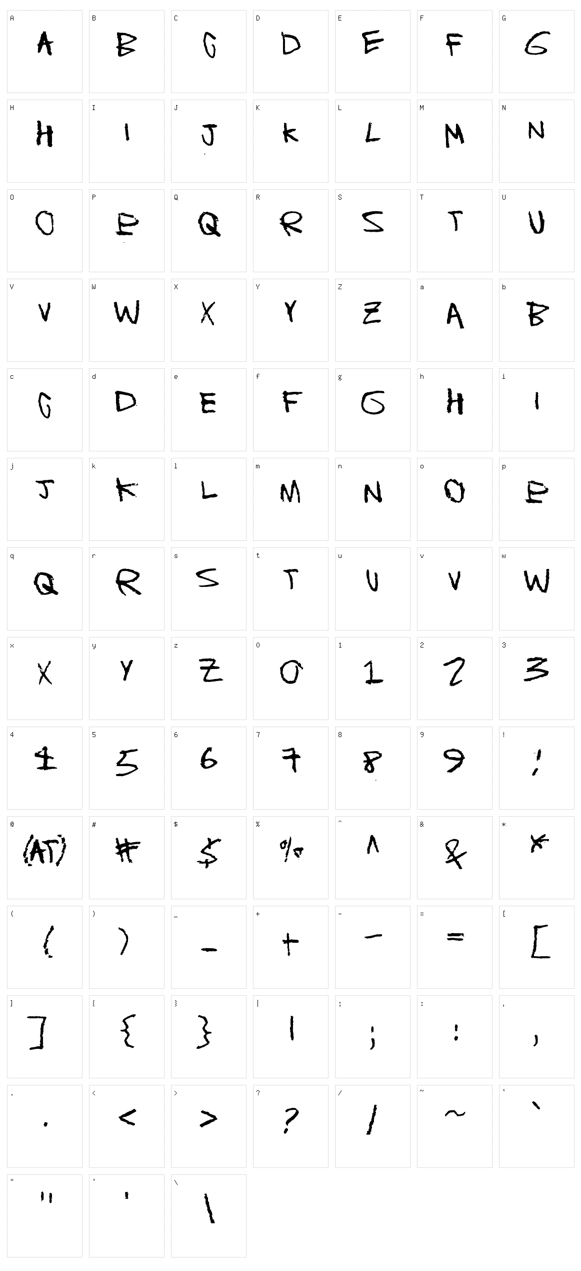 Blah blah bang Character Set