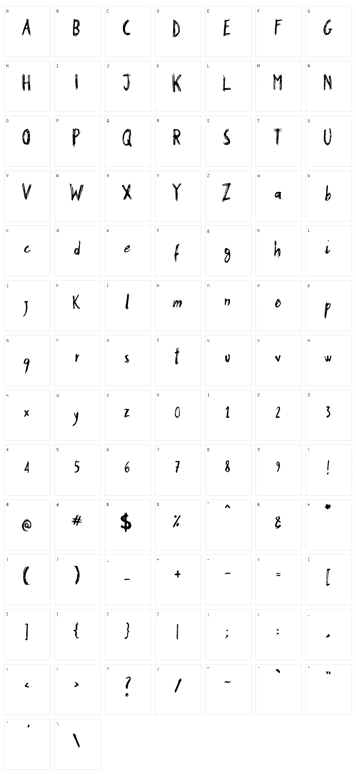 Stobau Character Set