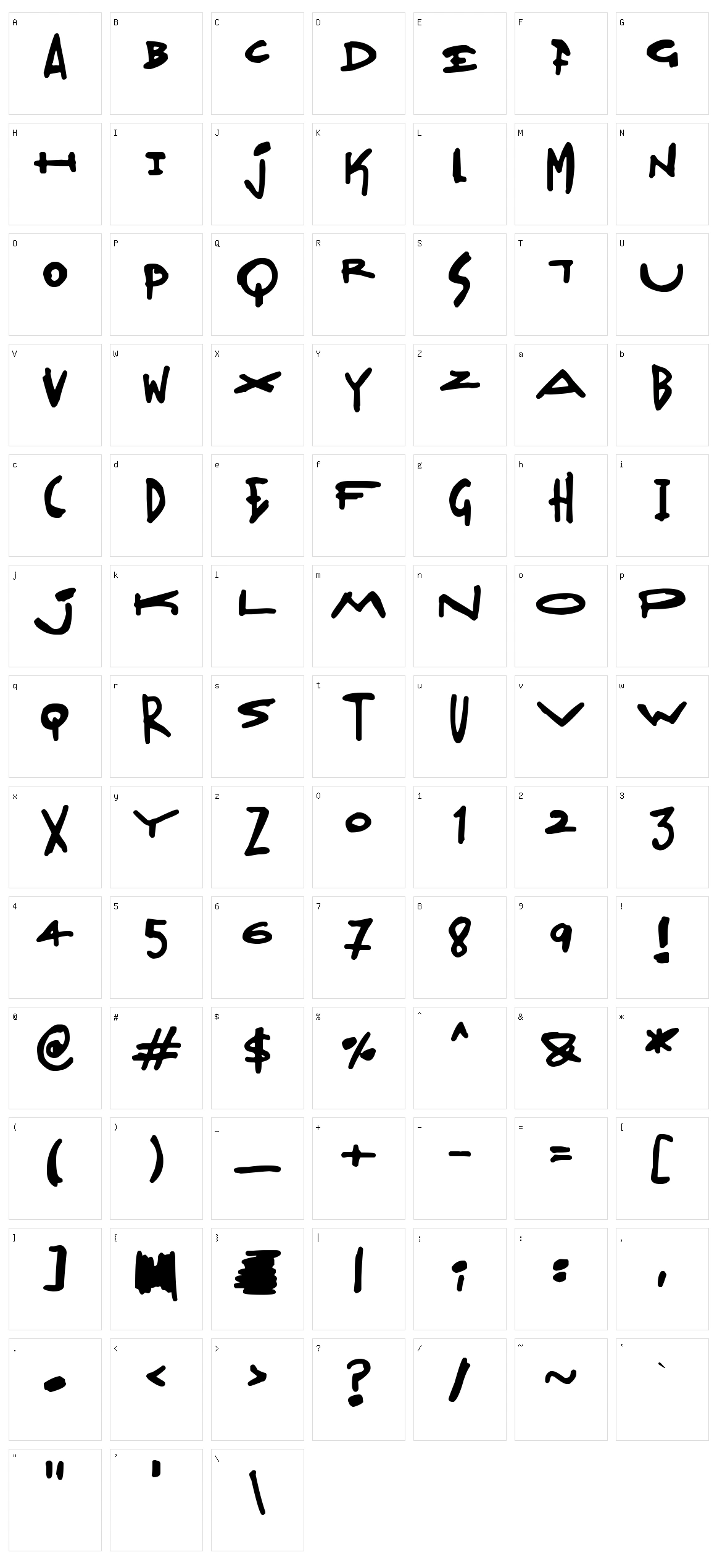 Madjumbles Character Set