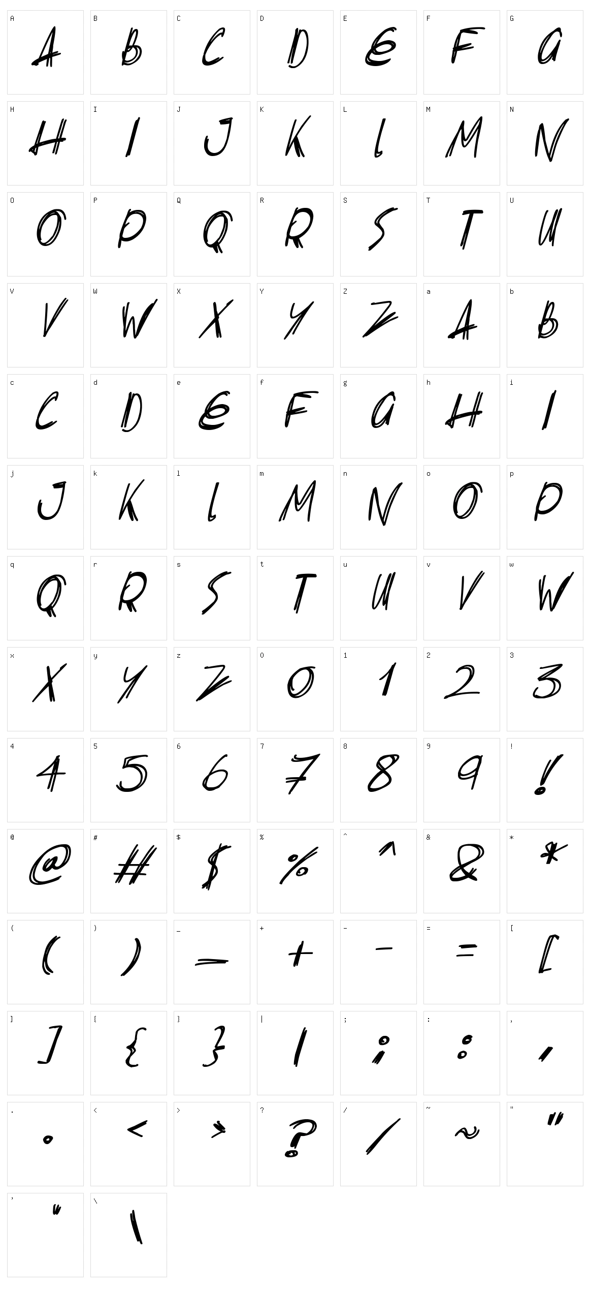 Slender Scratch Character Set