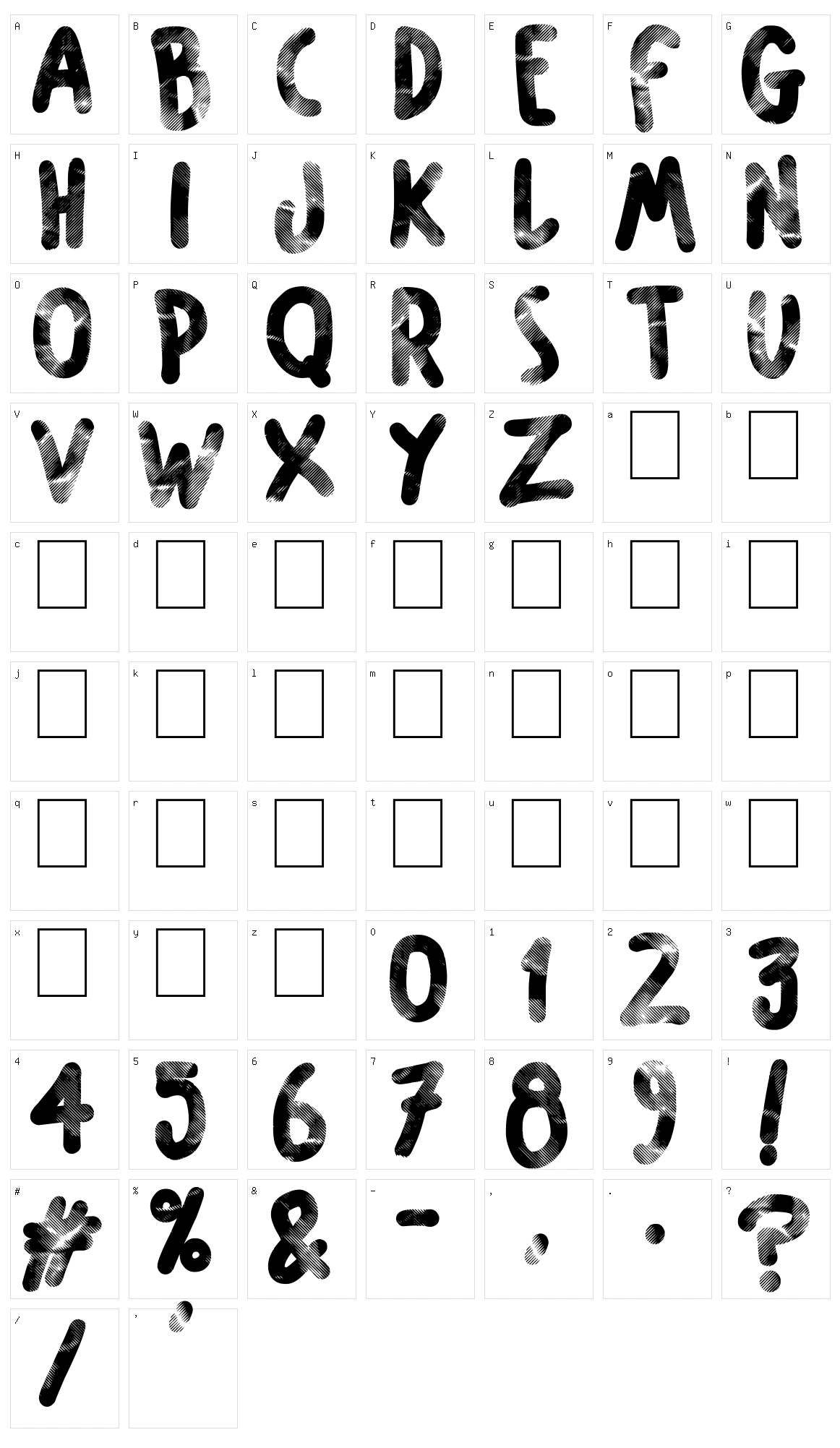 Scrunched Up Character Set