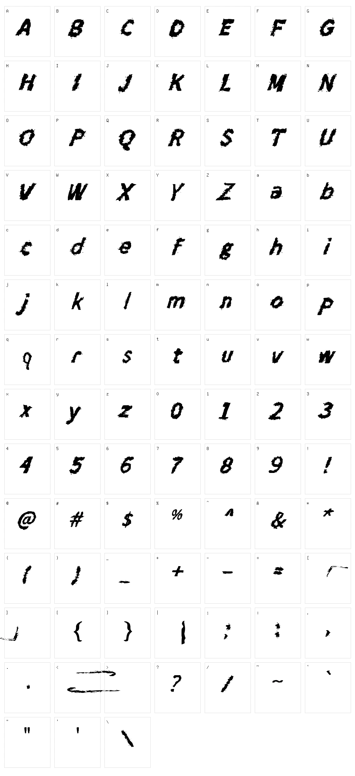 Berduri Sans Character Set