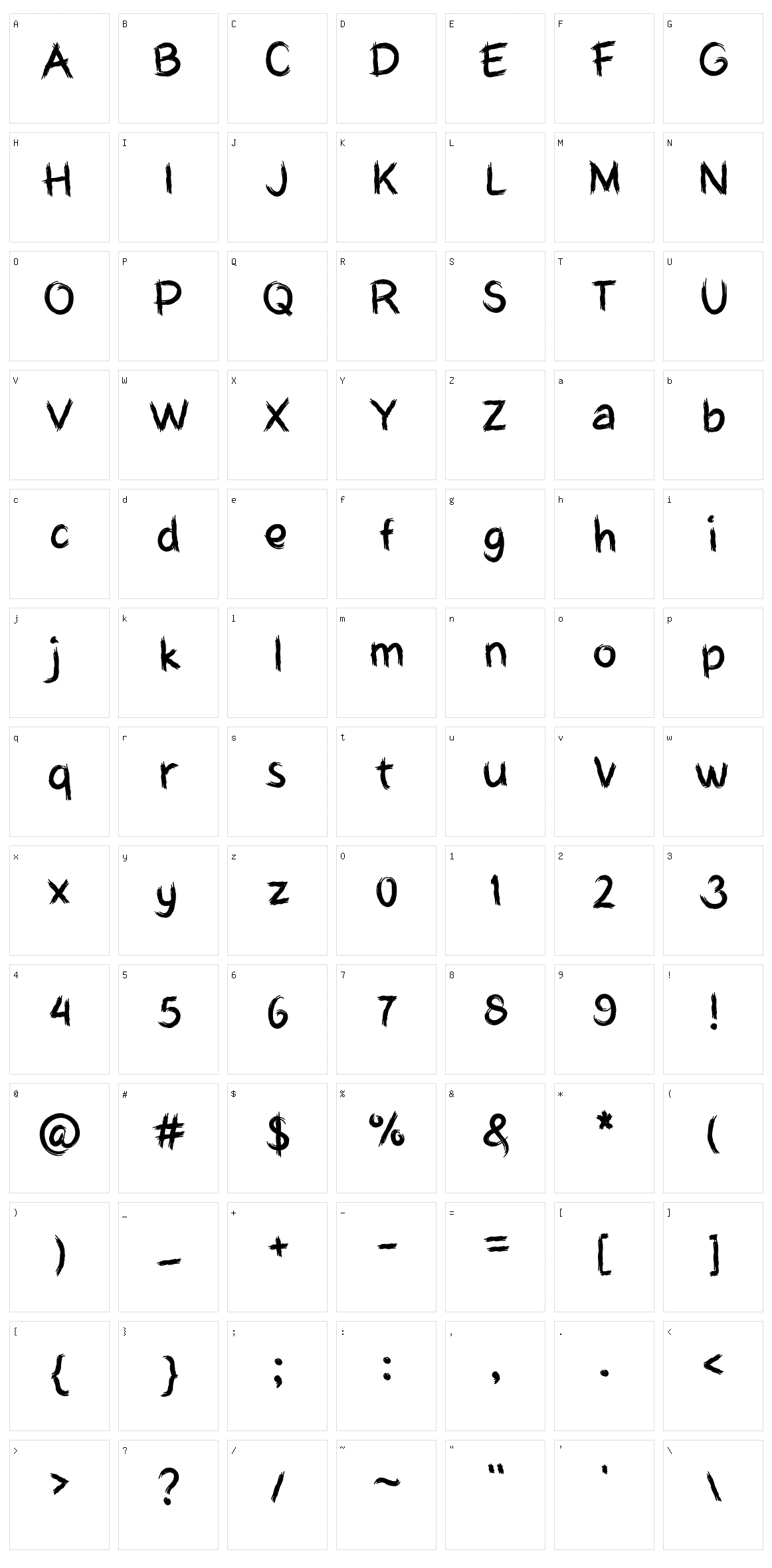 My Hardboard Cut Character Set