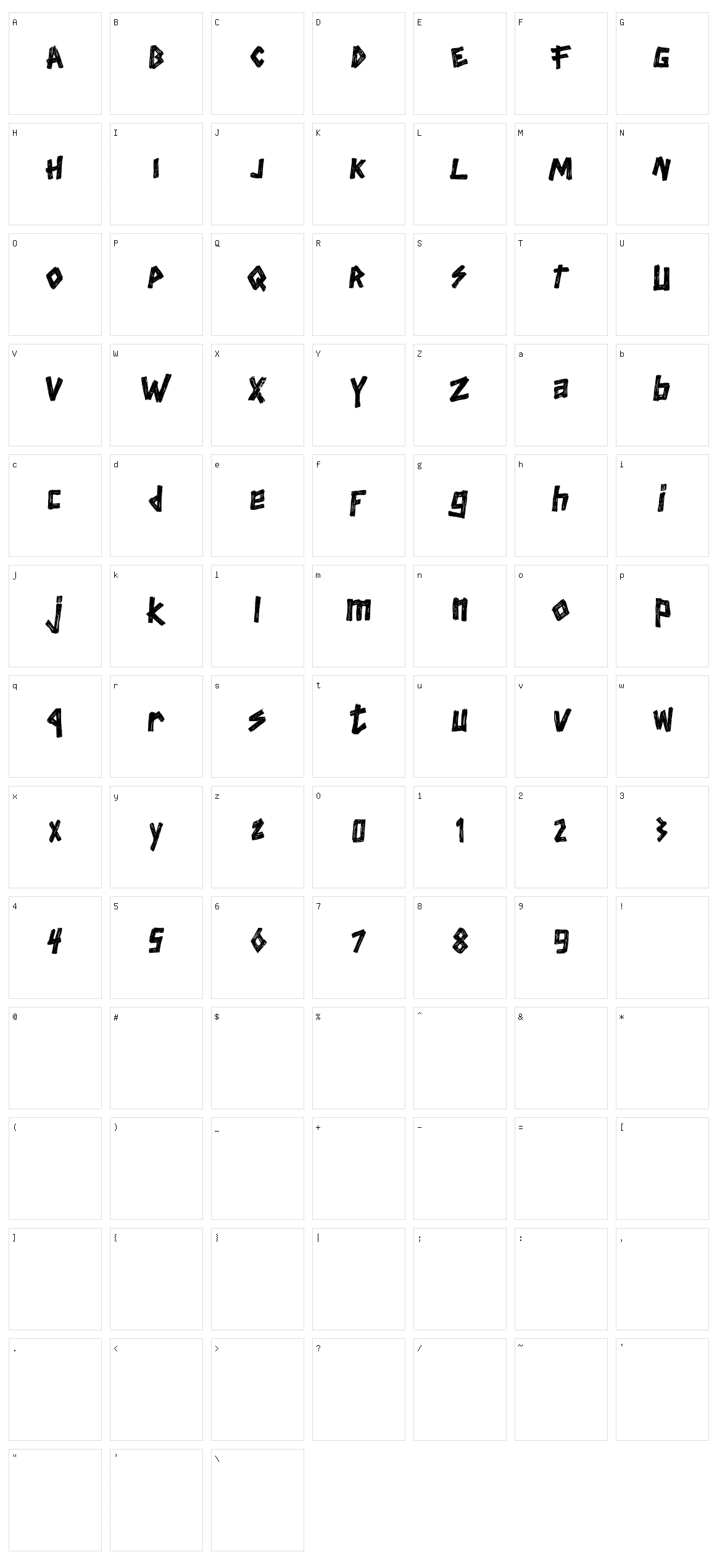 Borude Character Set