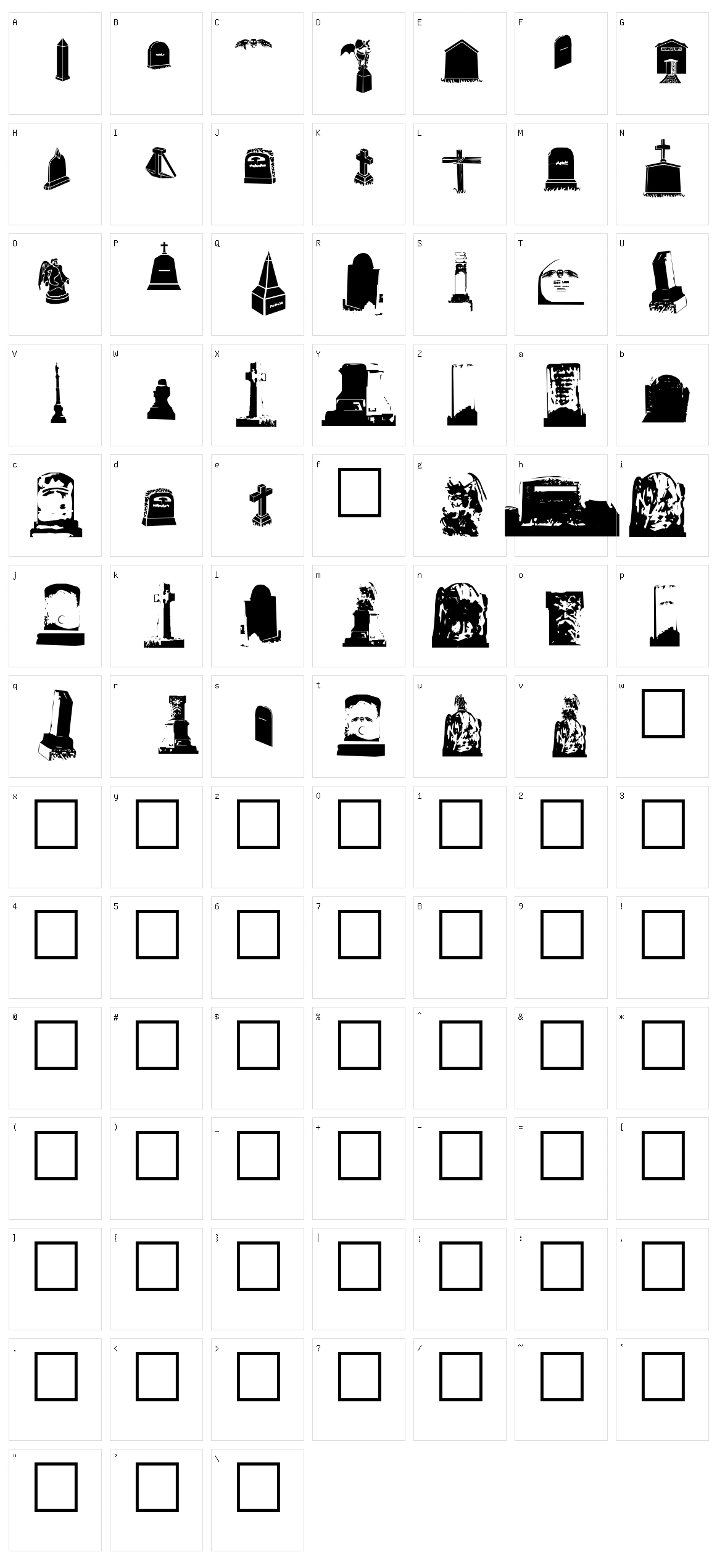 Gravestone Bats Character Set