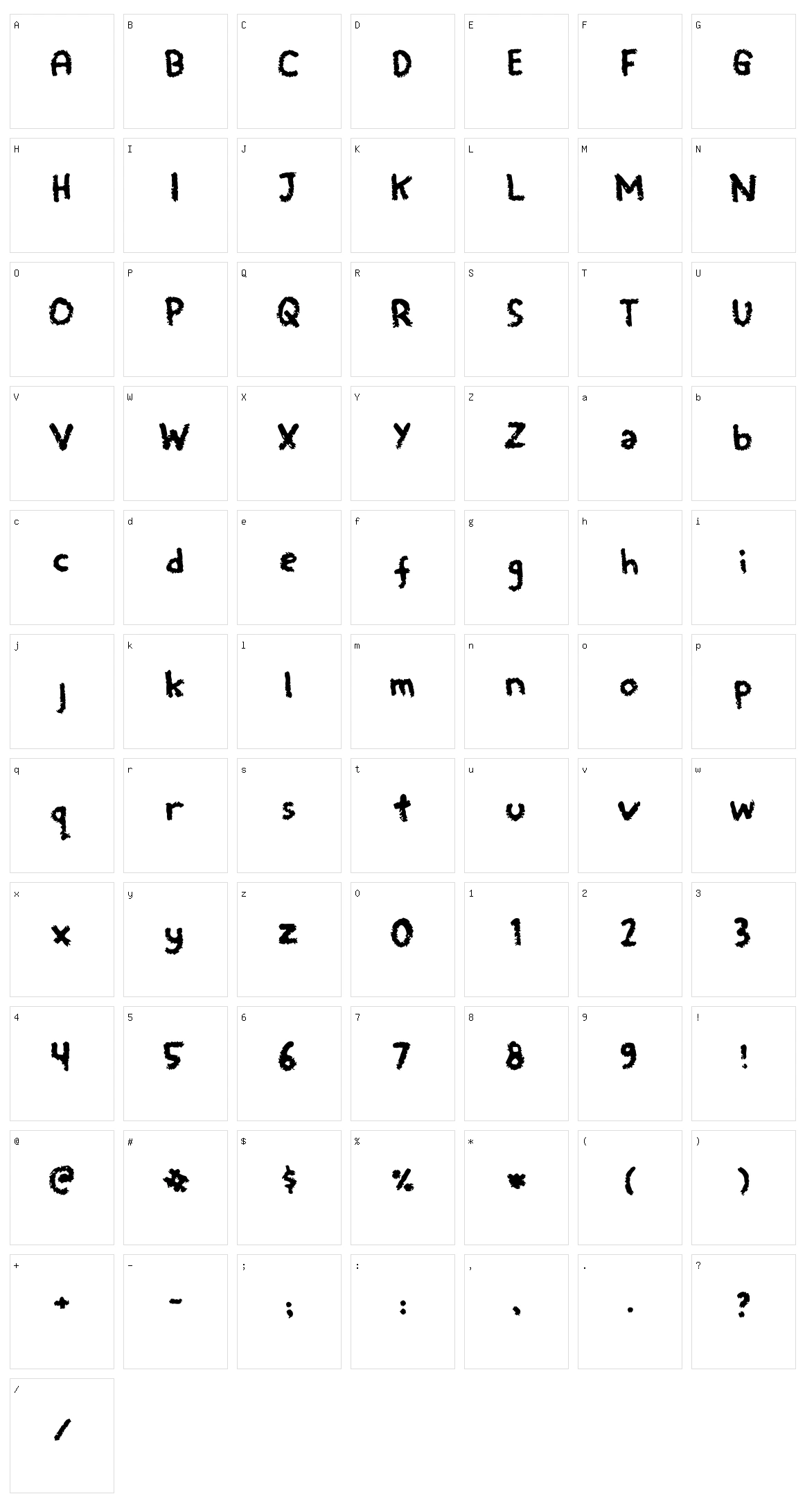 Javama Character Set