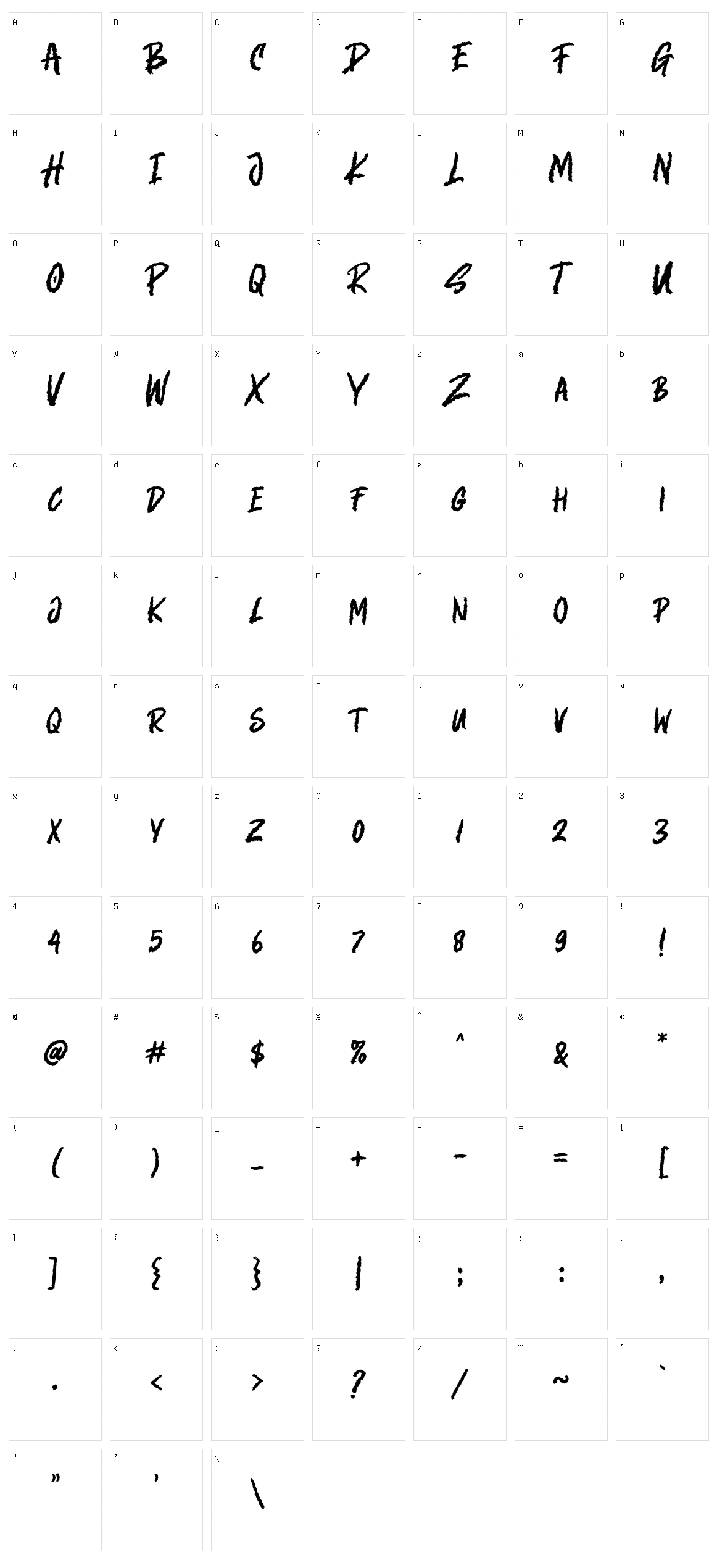 Brocken Character Set