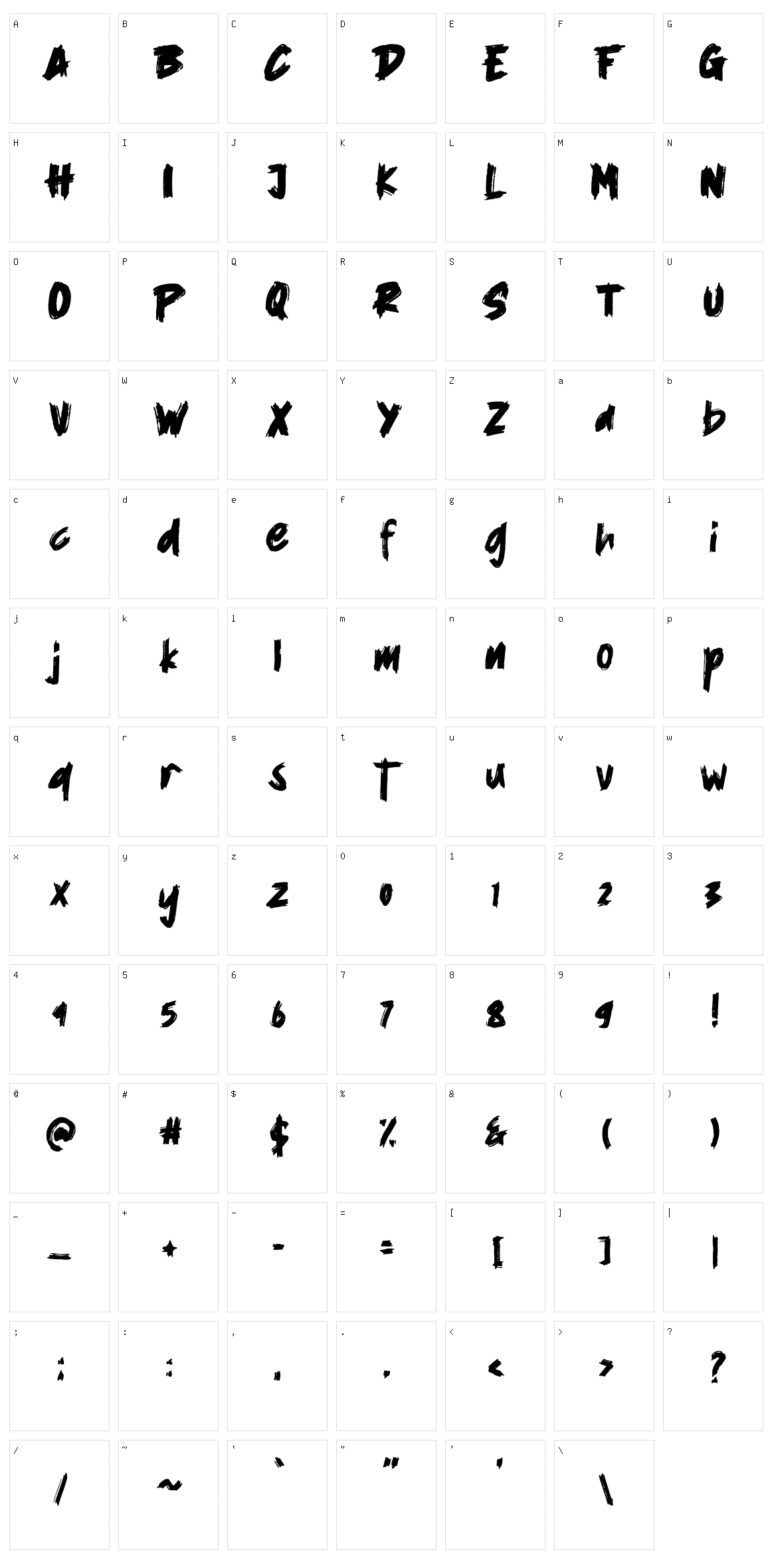 Rollet Character Set