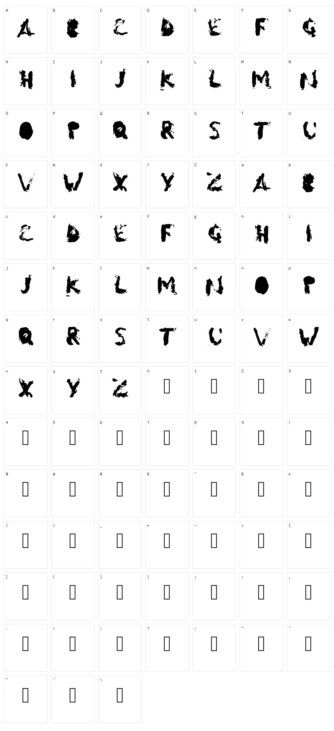 Impressions Character Set