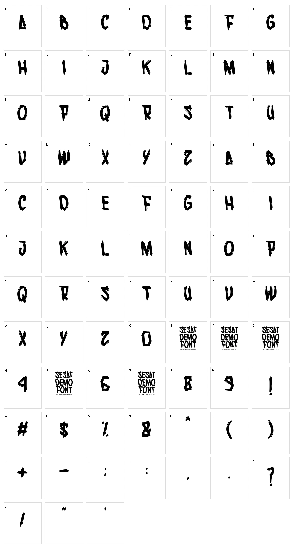Sesat Character Set