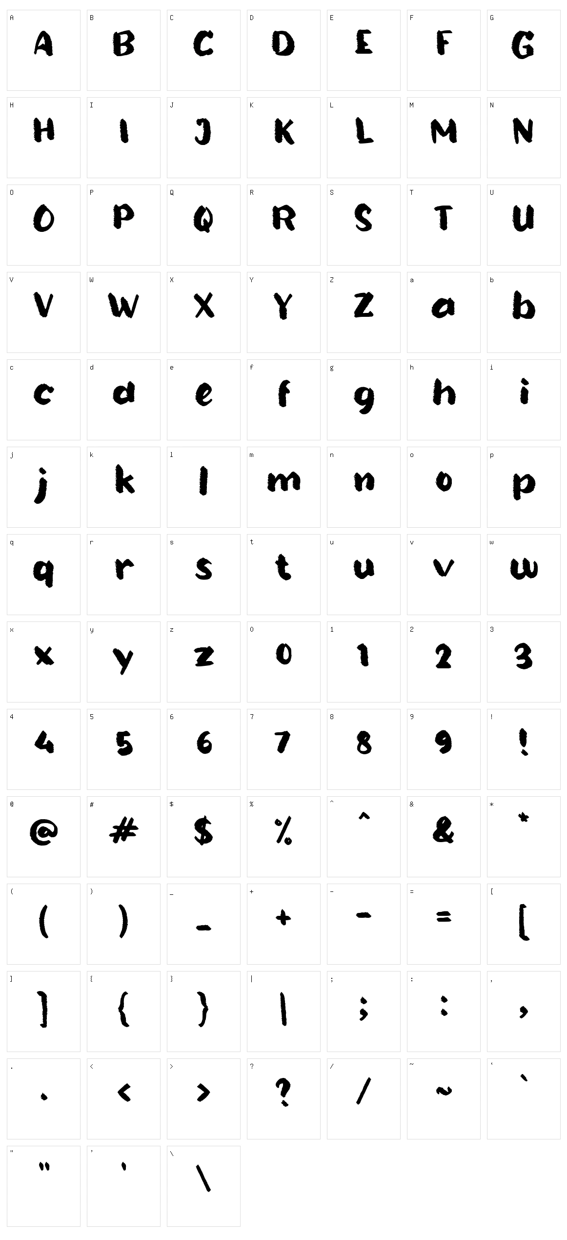 b Burnt Corn Character Set