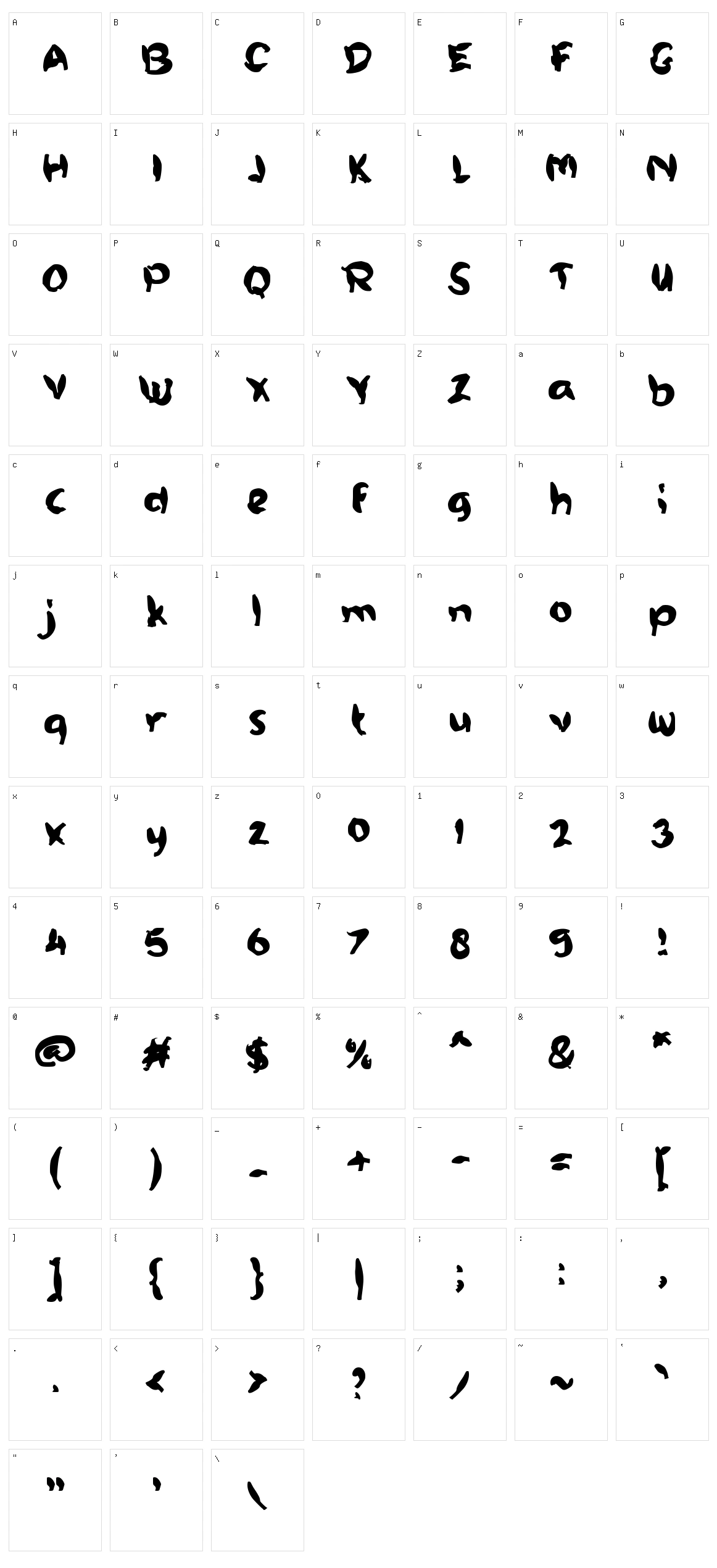 b Bekicot Character Set