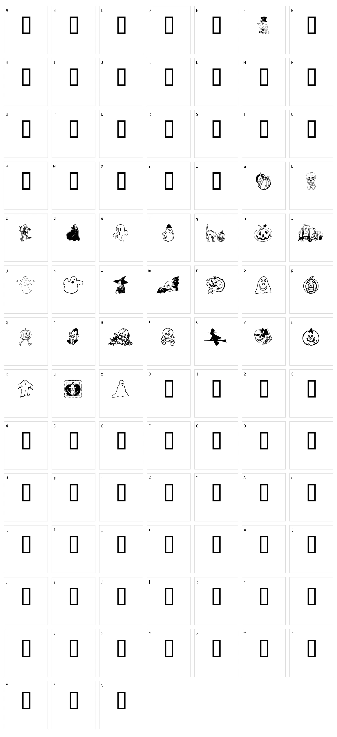 Boo Character Set