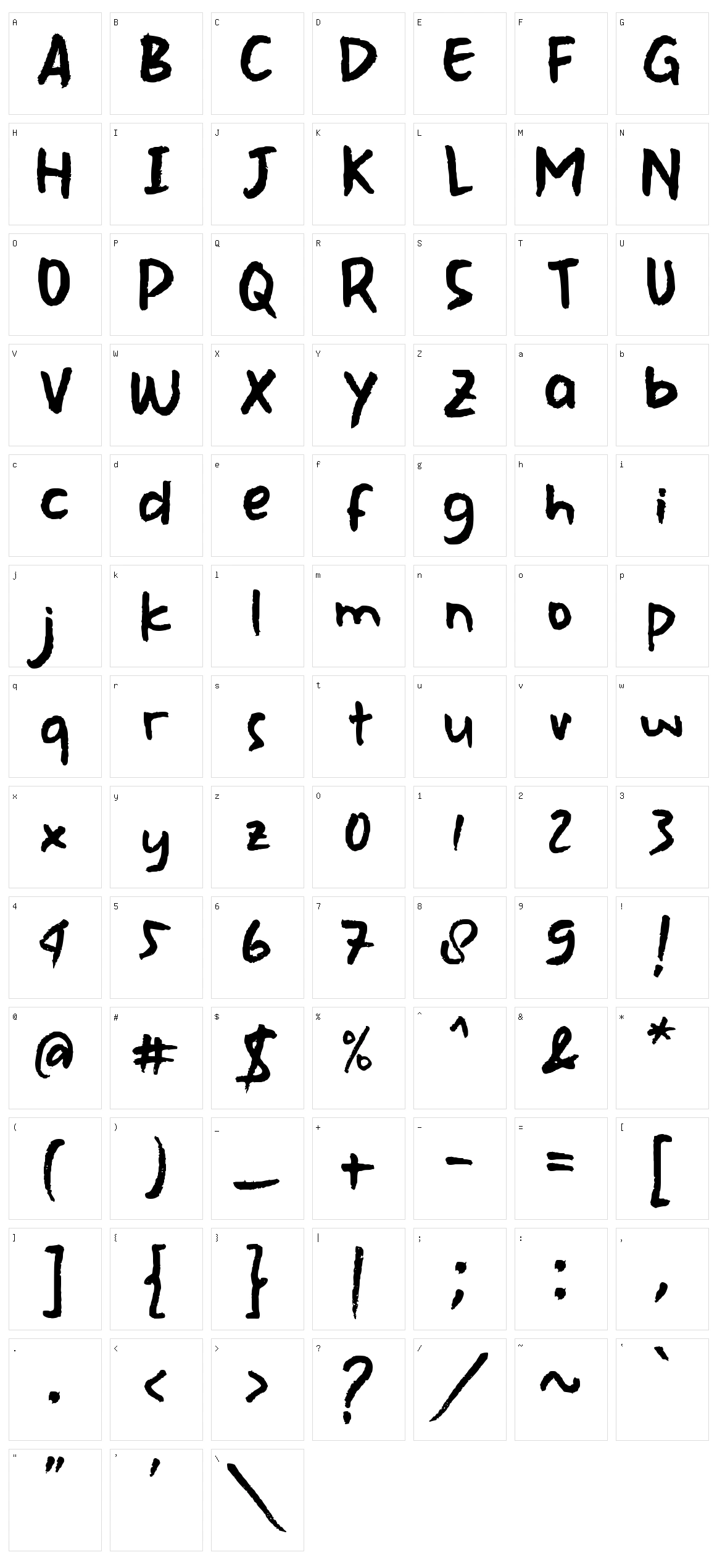 Shagai Character Set