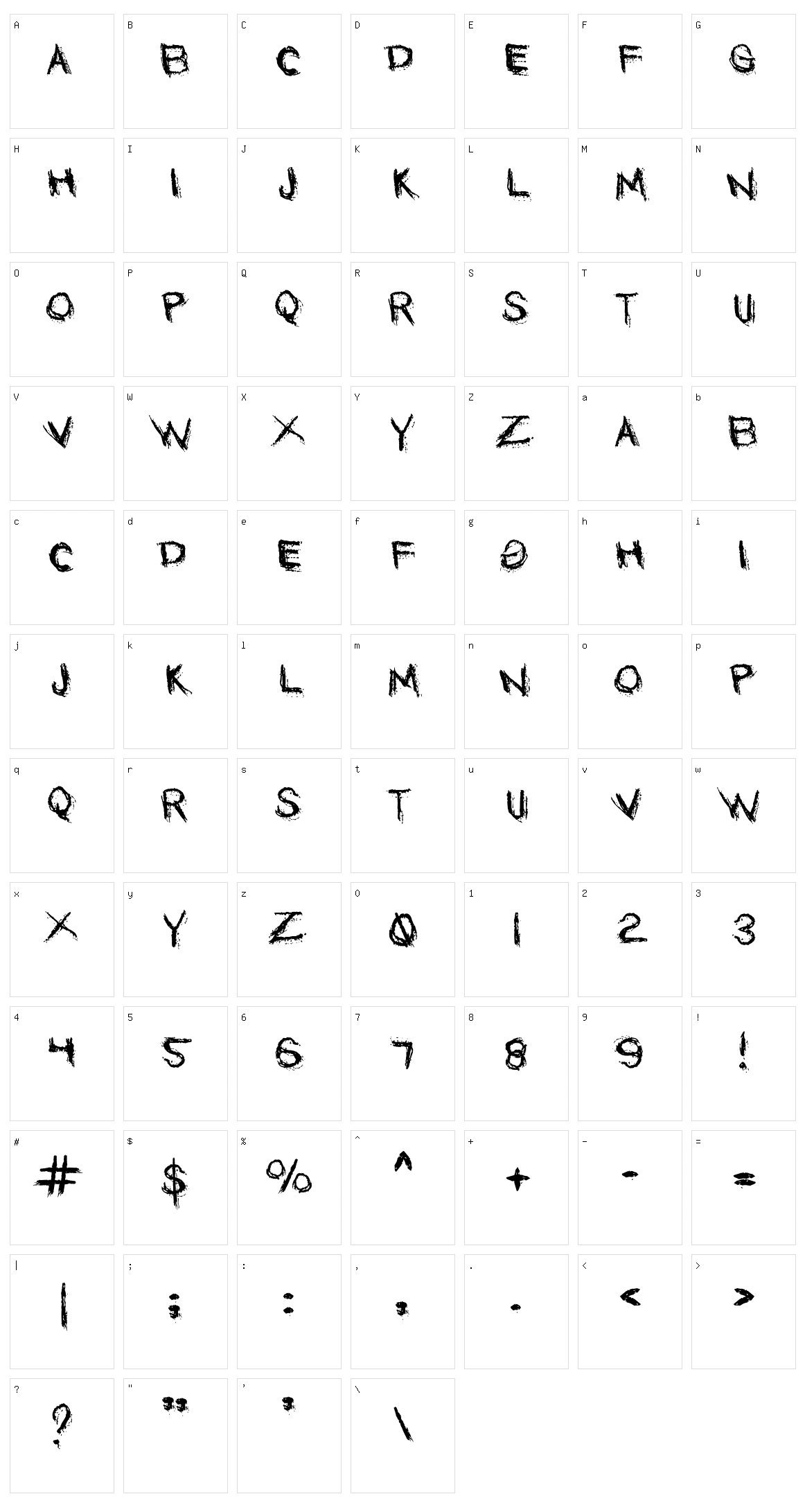 Garroting Character Set