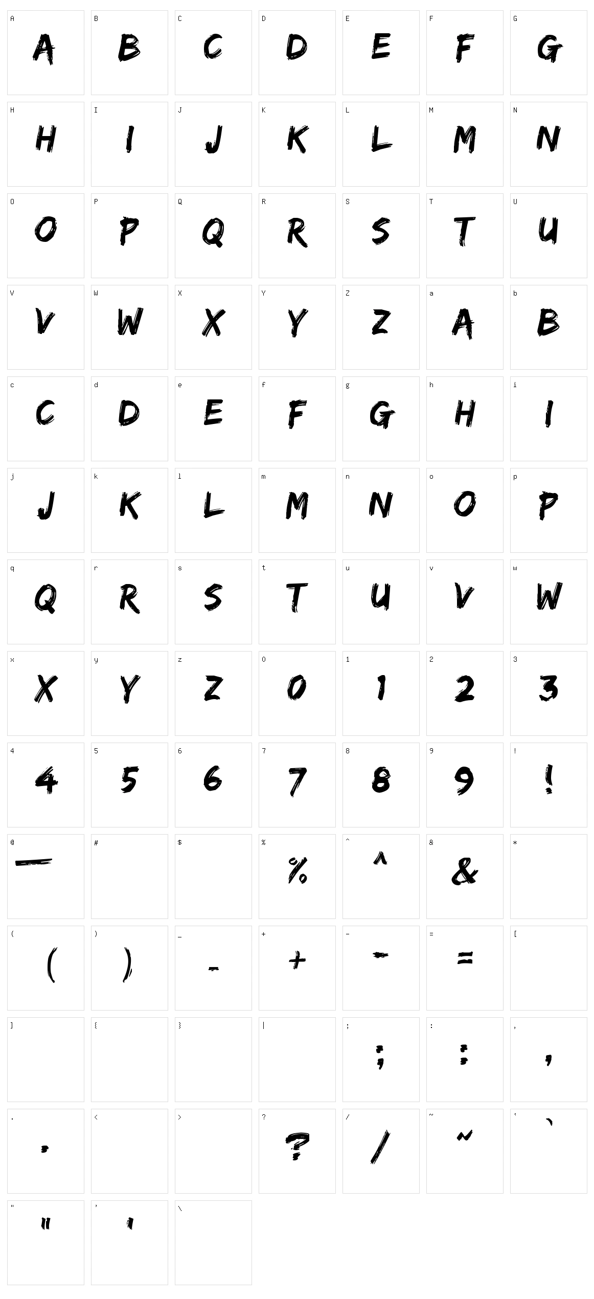 Edo SZ Character Set