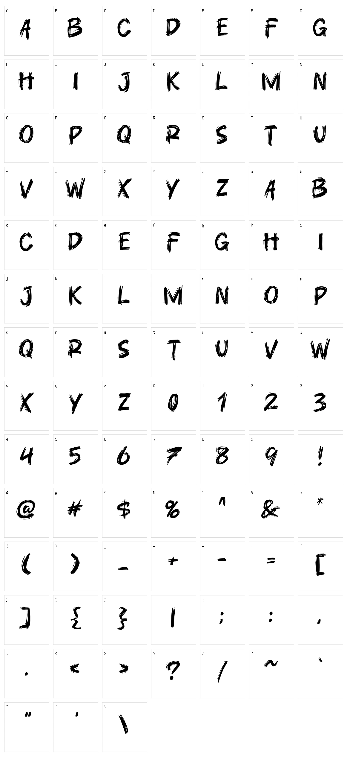 Runtoe Character Set
