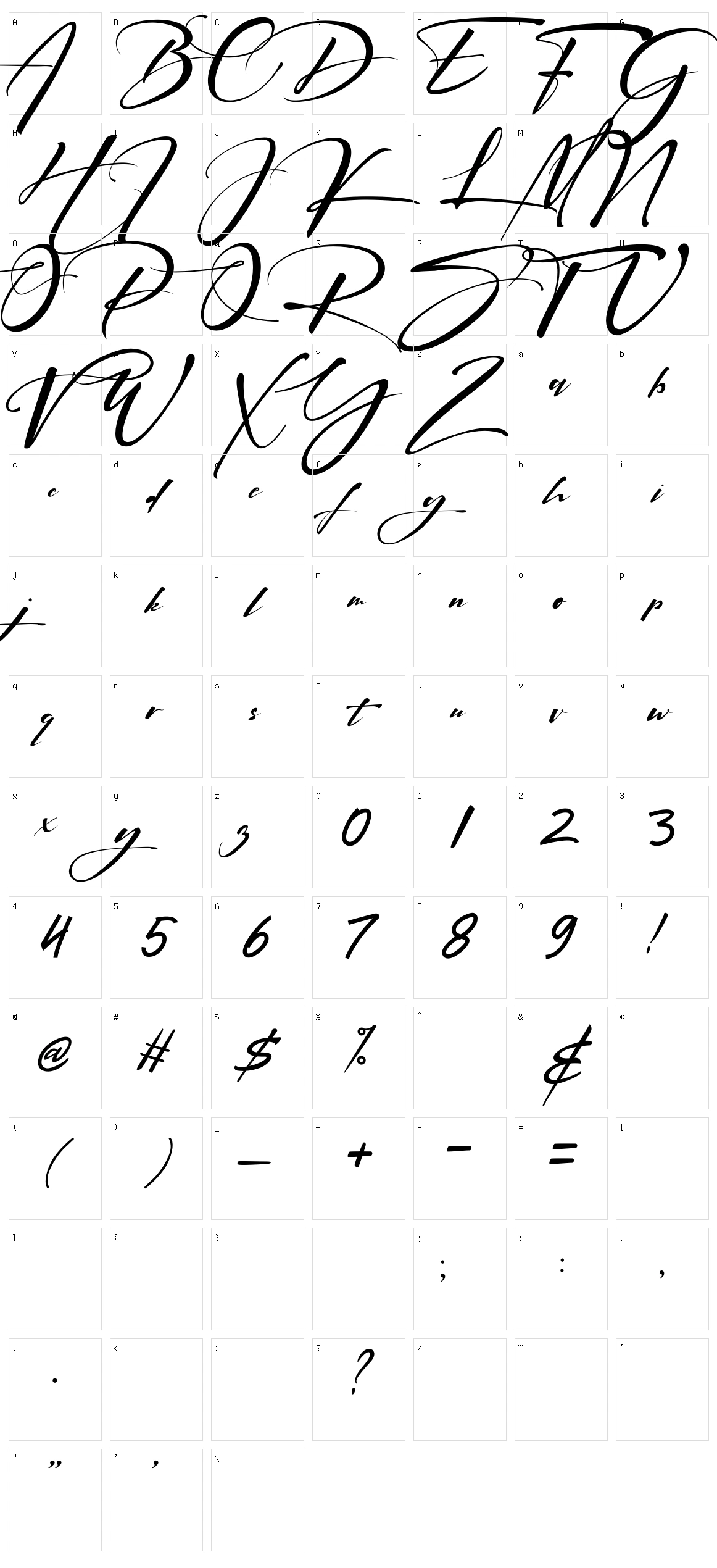 Signatrue Character Set