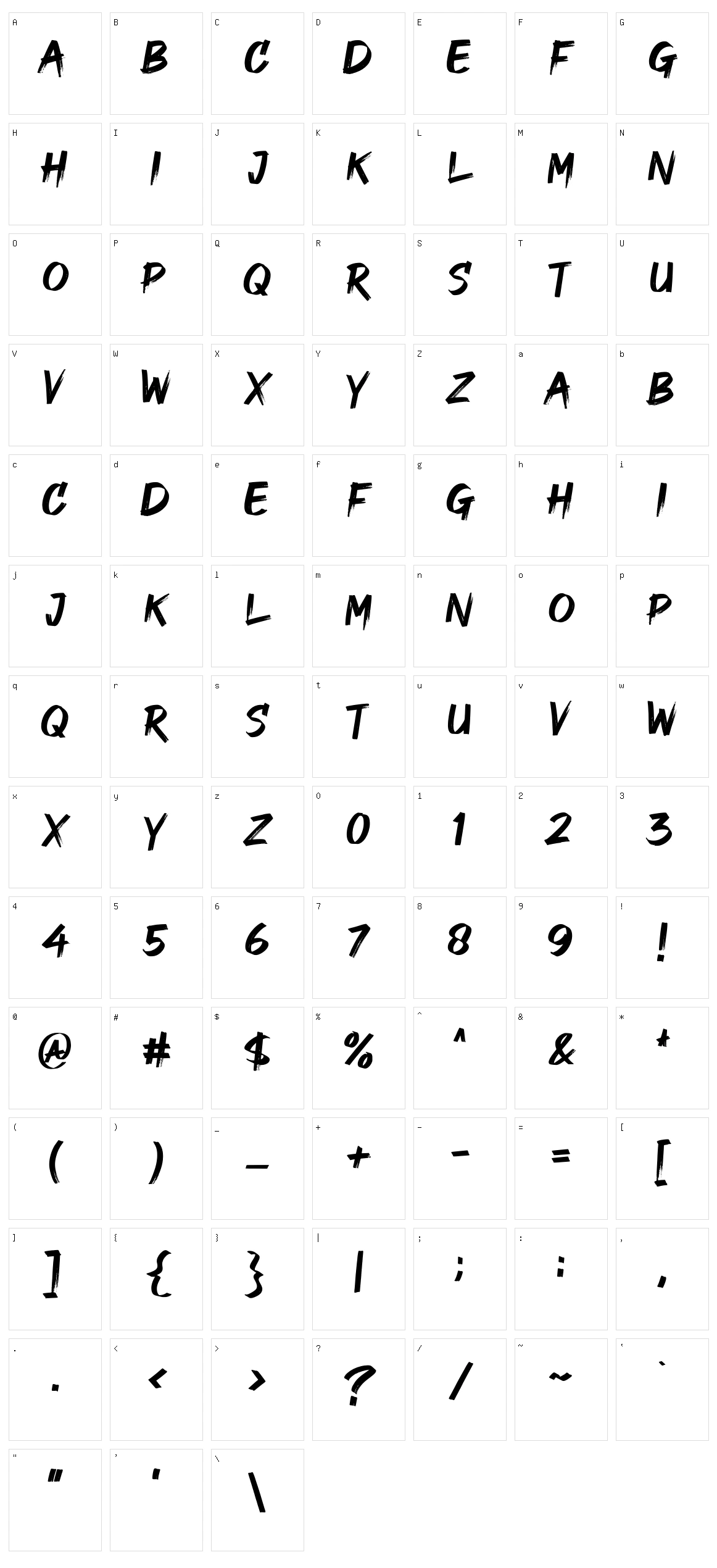 Good Brush Character Set
