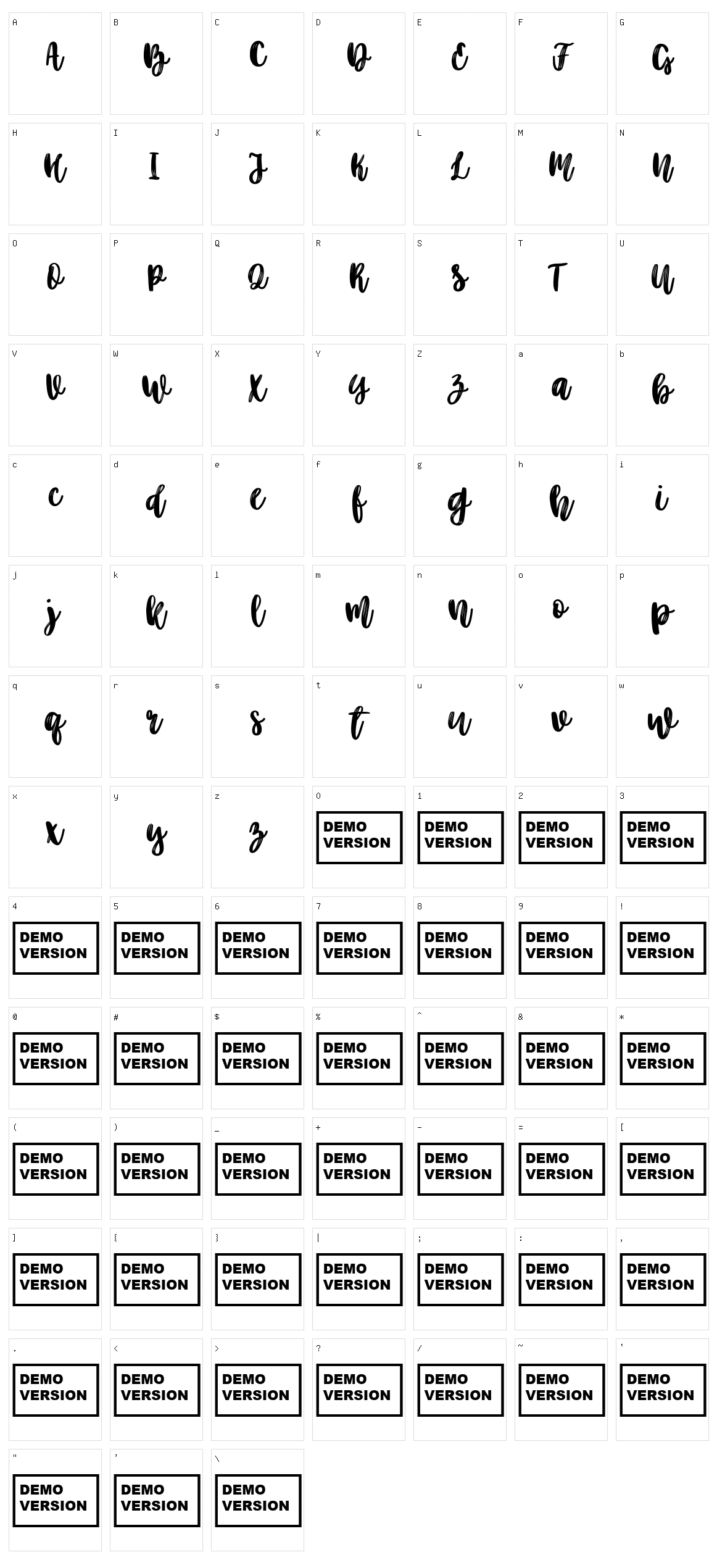 Better Together Script Character Set